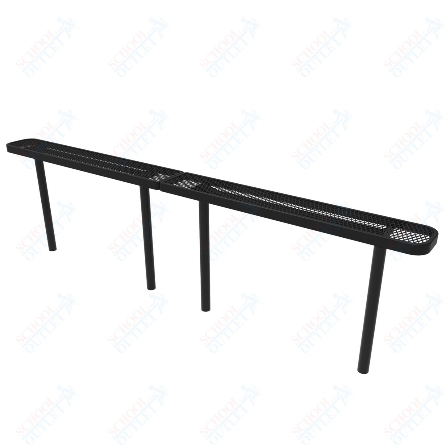 MyTcoat - Standard Outdoor Bench with Back - Inground Mount 10' L (MYT-BRT10-22)