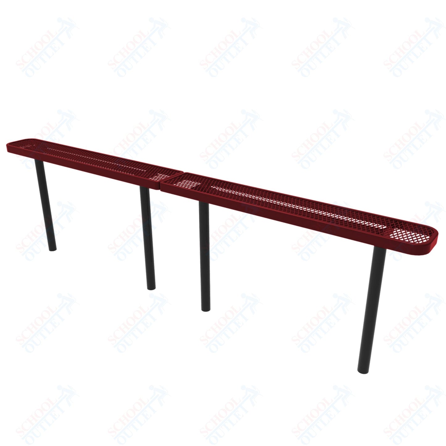 MyTcoat - Standard Outdoor Bench with Back - Inground Mount 10' L (MYT-BRT10-22)