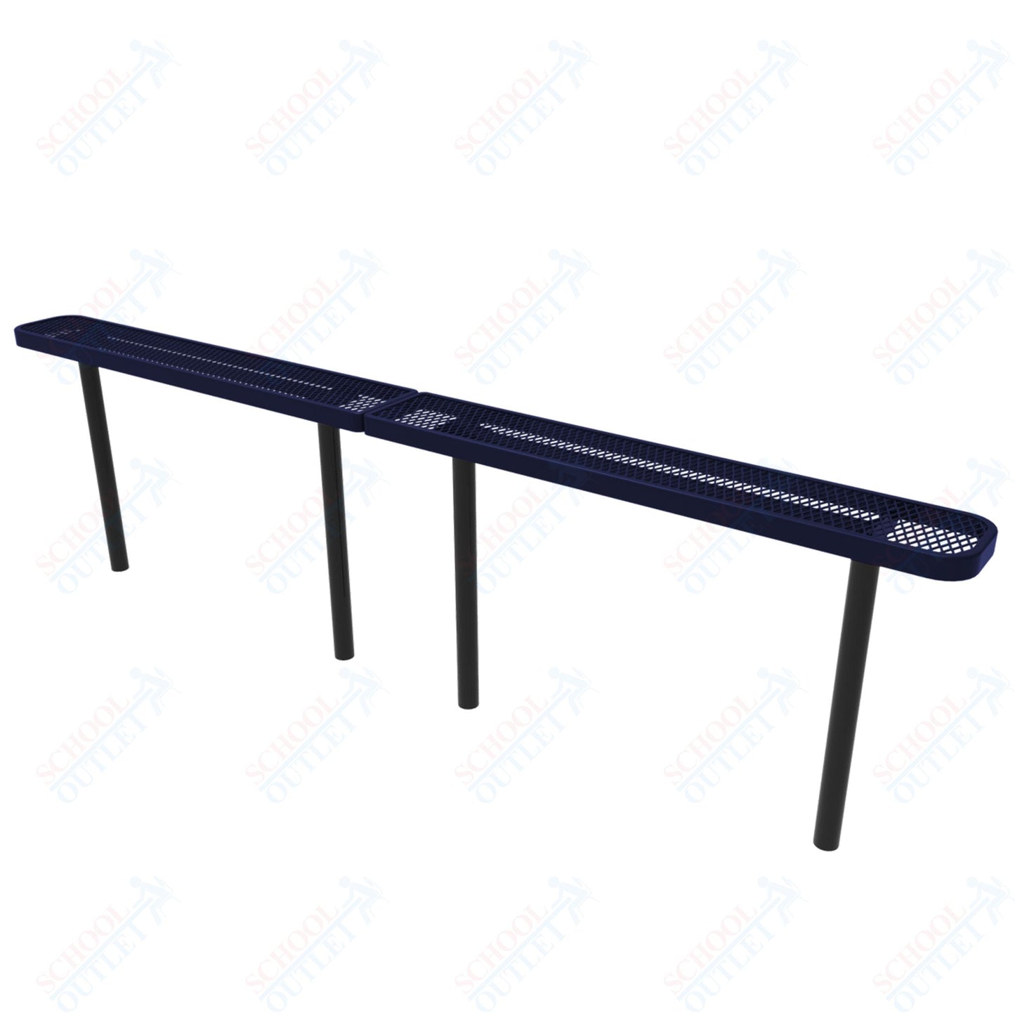 MyTcoat - Standard Outdoor Bench with Back - Inground Mount 10' L (MYT-BRT10-22)
