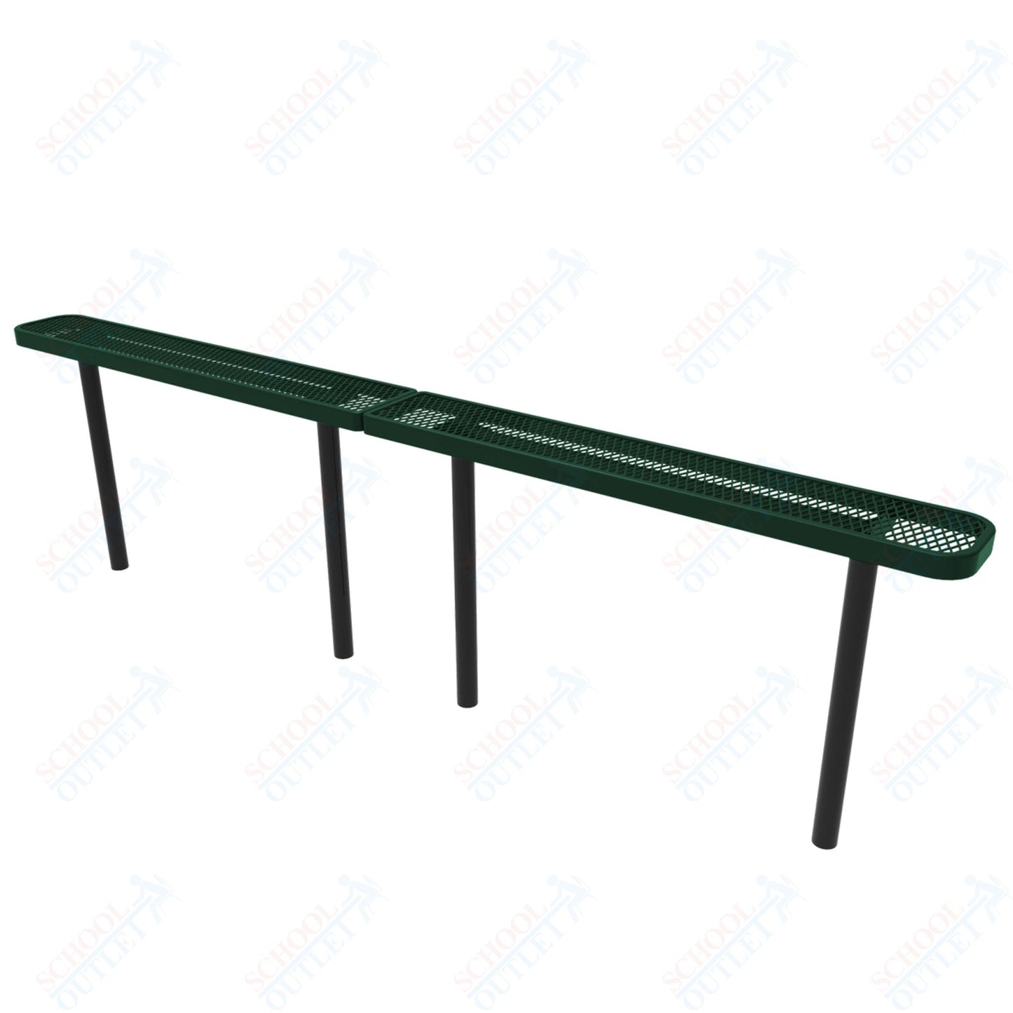MyTcoat - Standard Outdoor Bench with Back - Inground Mount 10' L (MYT-BRT10-22)