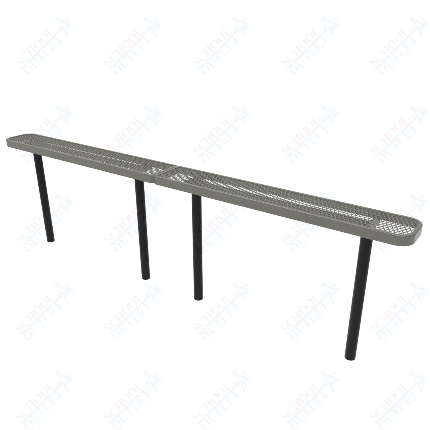 MyTcoat - Standard Outdoor Bench with Back - Inground Mount 10' L (MYT-BRT10-22)
