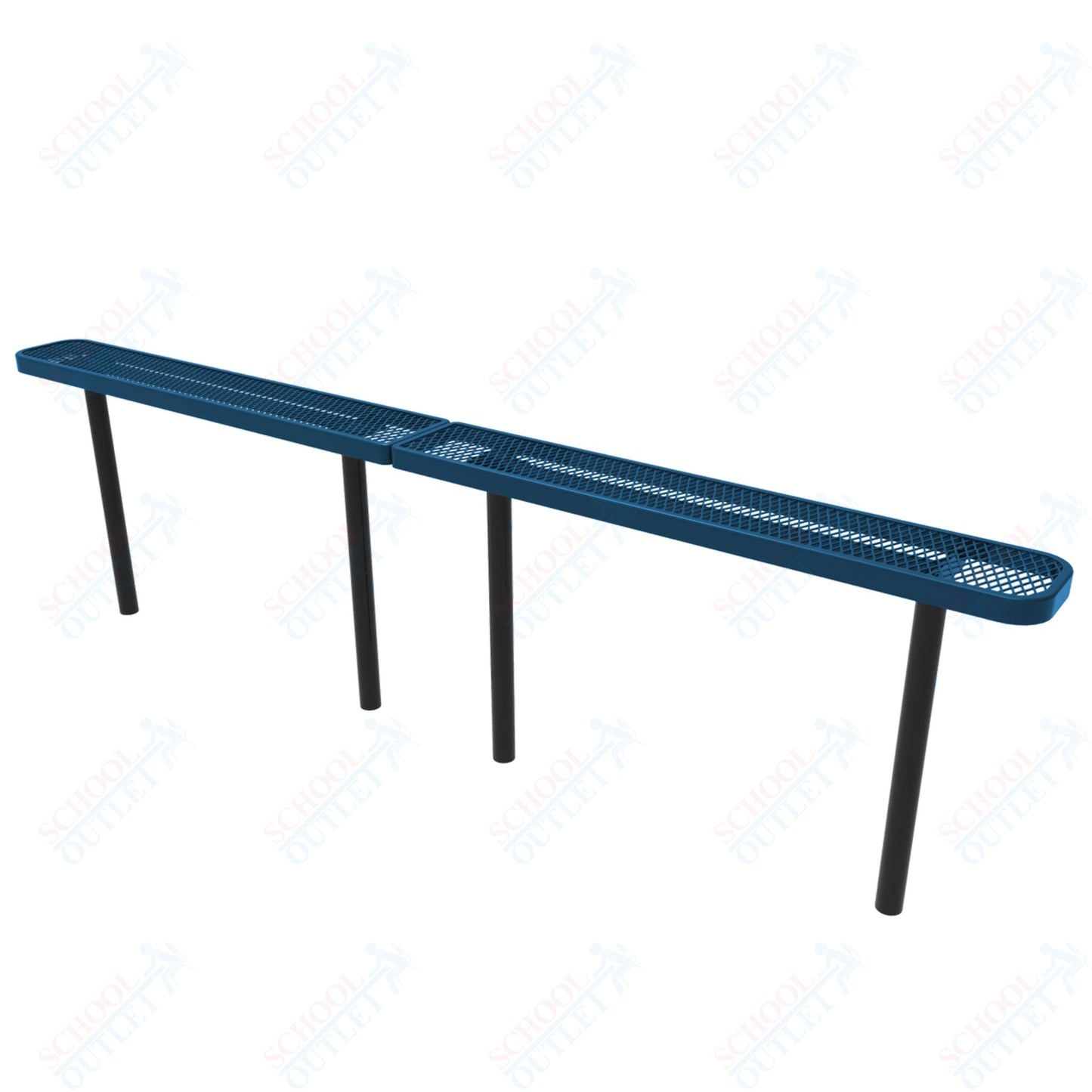 MyTcoat - Standard Outdoor Bench with Back - Inground Mount 10' L (MYT-BRT10-22)