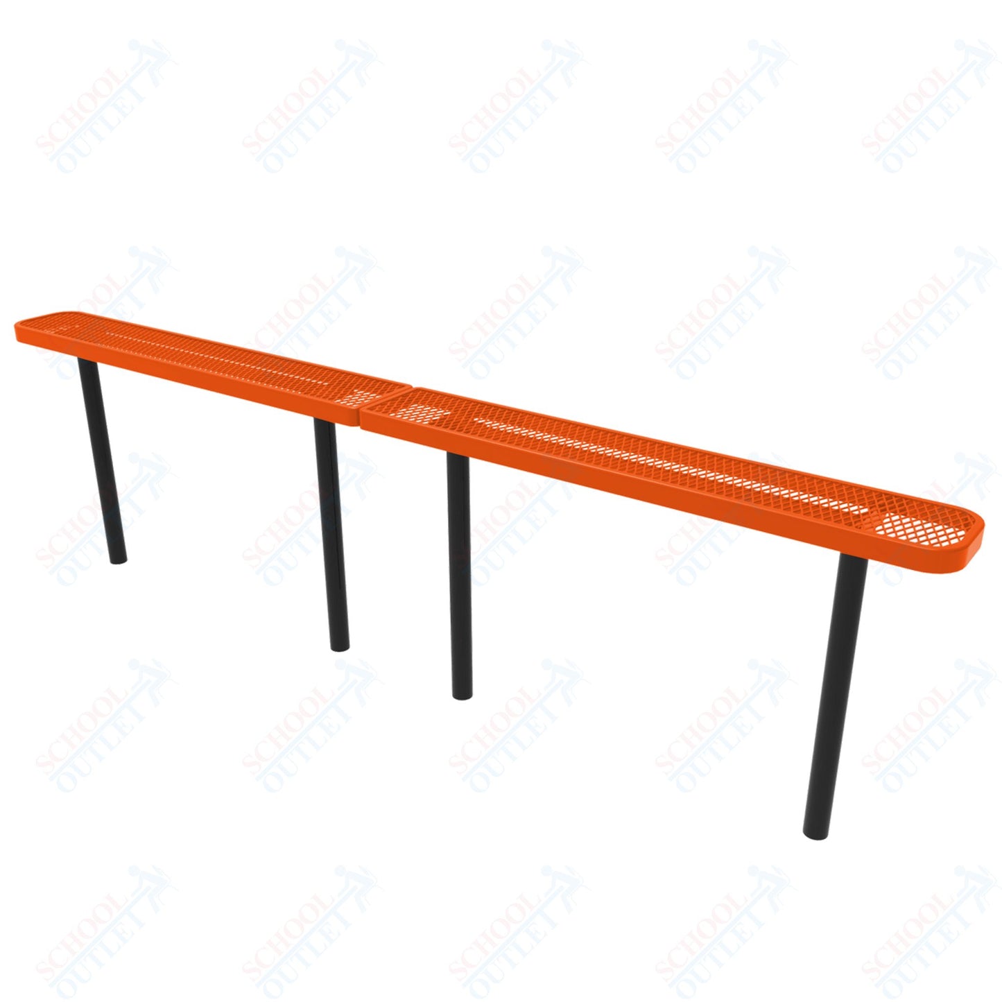 MyTcoat - Standard Outdoor Bench with Back - Inground Mount 10' L (MYT-BRT10-22)