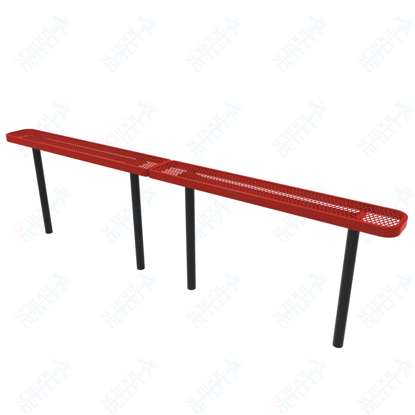 MyTcoat - Standard Outdoor Bench with Back - Inground Mount 10' L (MYT-BRT10-22)