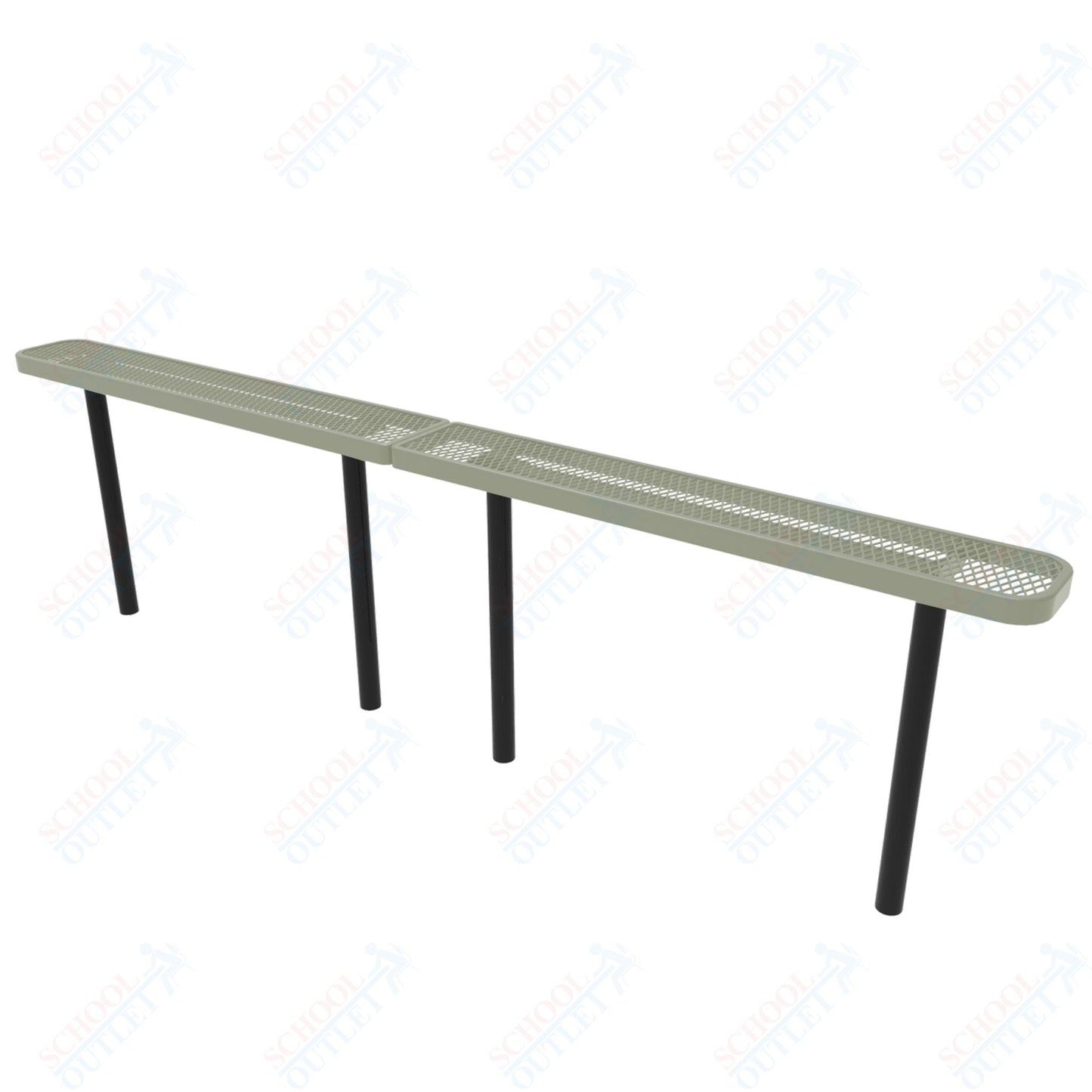 MyTcoat - Standard Outdoor Bench with Back - Inground Mount 10' L (MYT-BRT10-22)