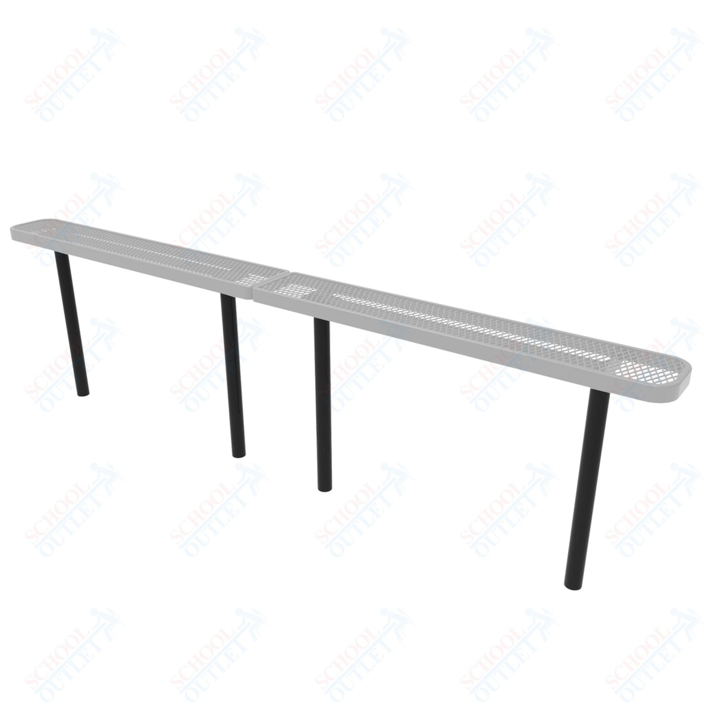 MyTcoat - Standard Outdoor Bench with Back - Inground Mount 10' L (MYT-BRT10-22)