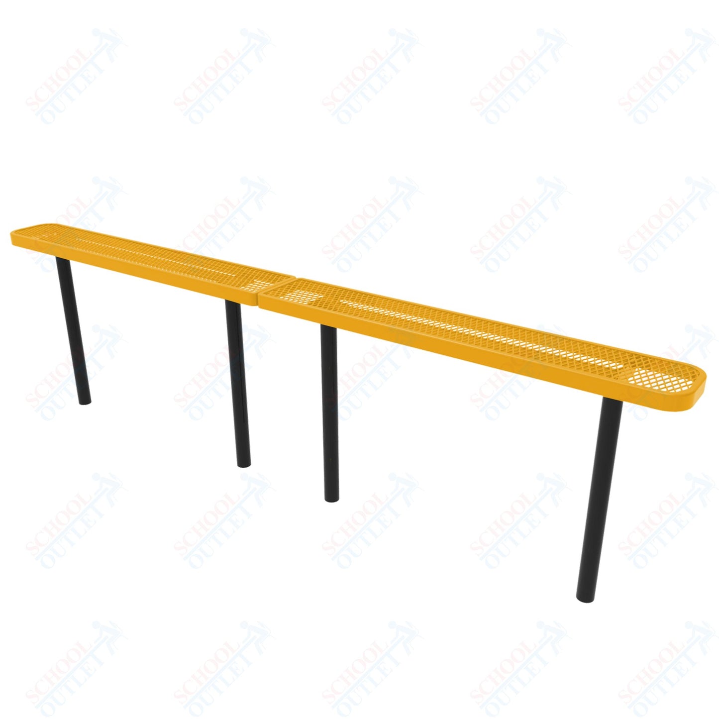 MyTcoat - Standard Outdoor Bench with Back - Inground Mount 10' L (MYT-BRT10-22)