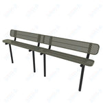 MyTcoat - Standard Outdoor Bench with Back - Inground Mount 10' L (MYT-BRT10-19)