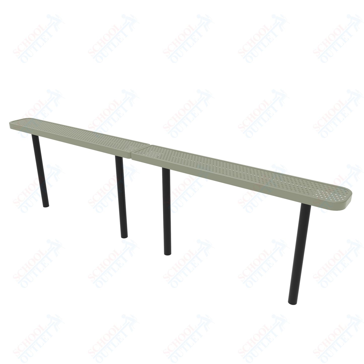 MyTcoat - Standard Outdoor Bench with Back - Inground Mount 10' L (MYT-BRT10-22)