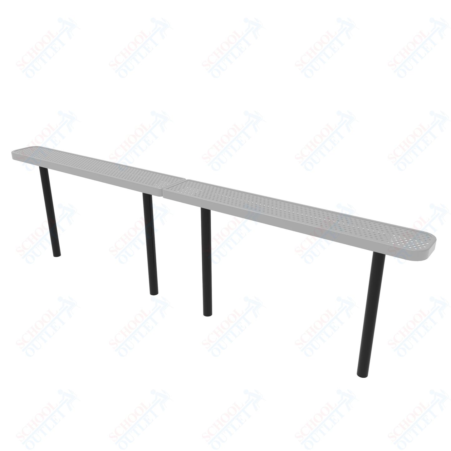 MyTcoat - Standard Outdoor Bench with Back - Inground Mount 10' L (MYT-BRT10-22)