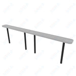 MyTcoat - Standard Outdoor Bench with Back - Inground Mount 10' L (MYT-BRT10-22)