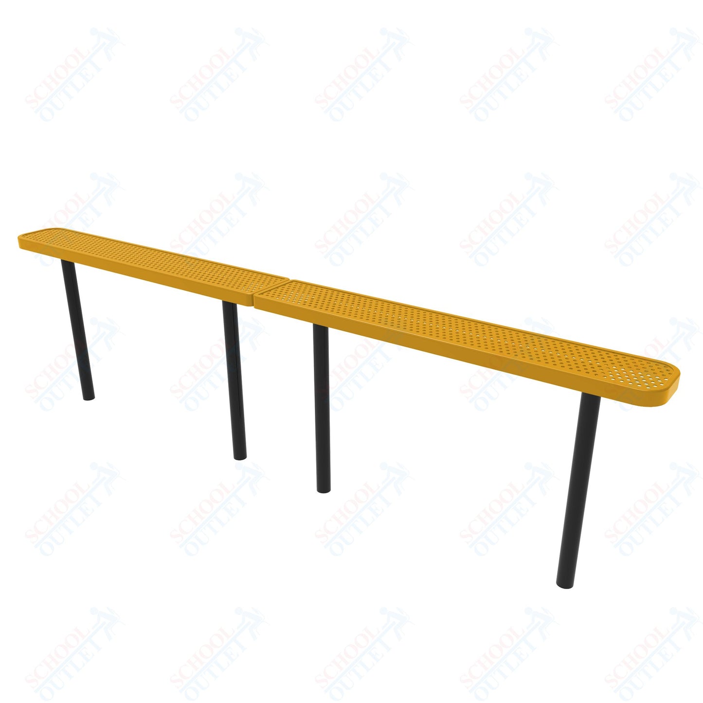 MyTcoat - Standard Outdoor Bench with Back - Inground Mount 10' L (MYT-BRT10-22)