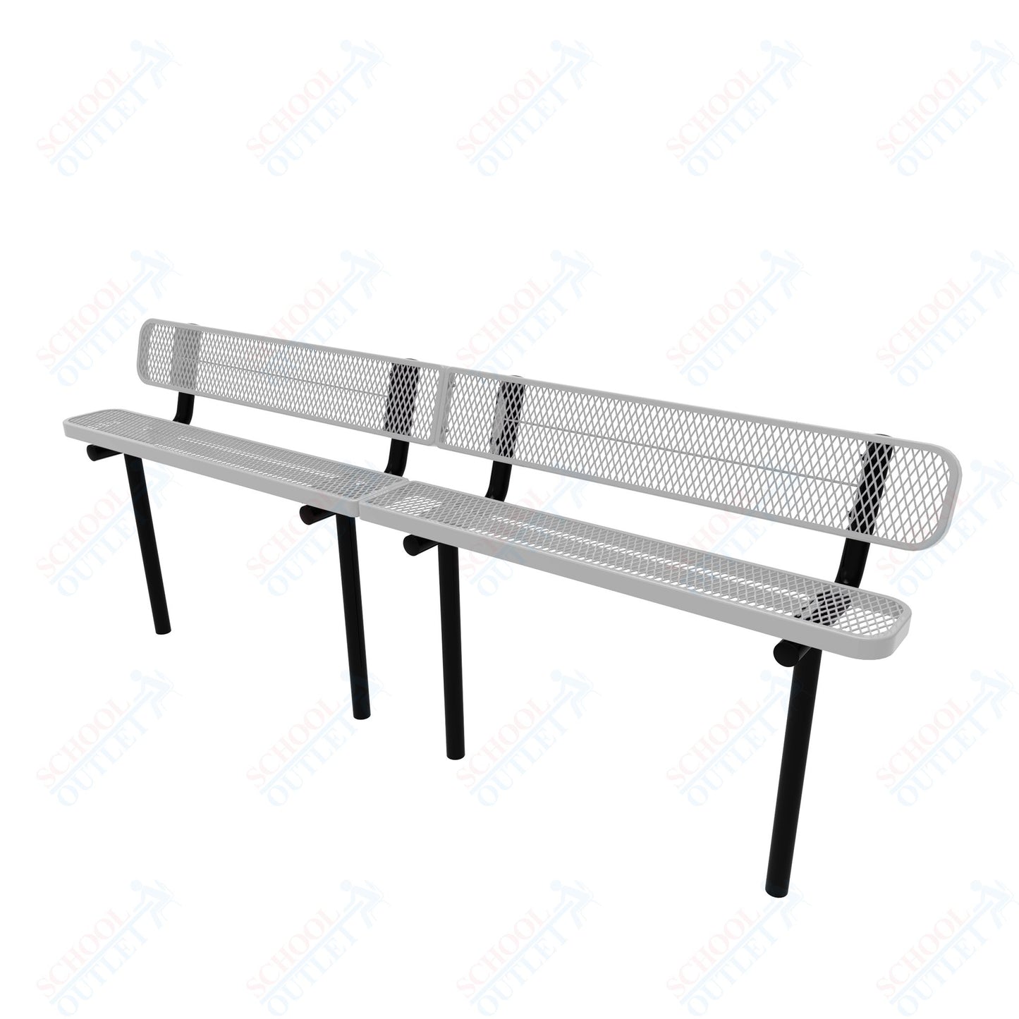 MyTcoat - Standard Outdoor Bench with Back - Inground Mount 15' L (MYT-BRT15-19)