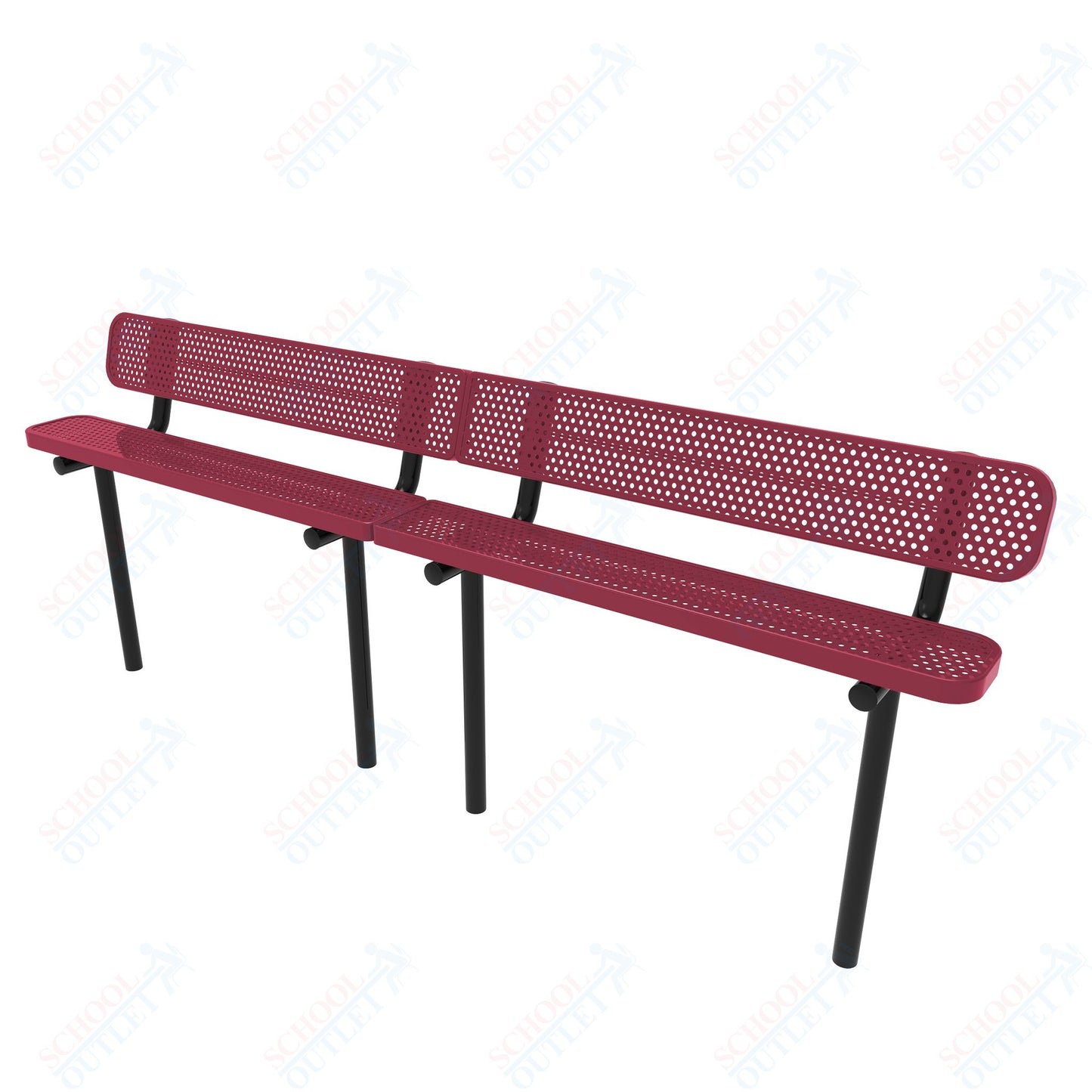 MyTcoat - Standard Outdoor Bench with Back - Inground Mount 15' L (MYT-BRT15-19)