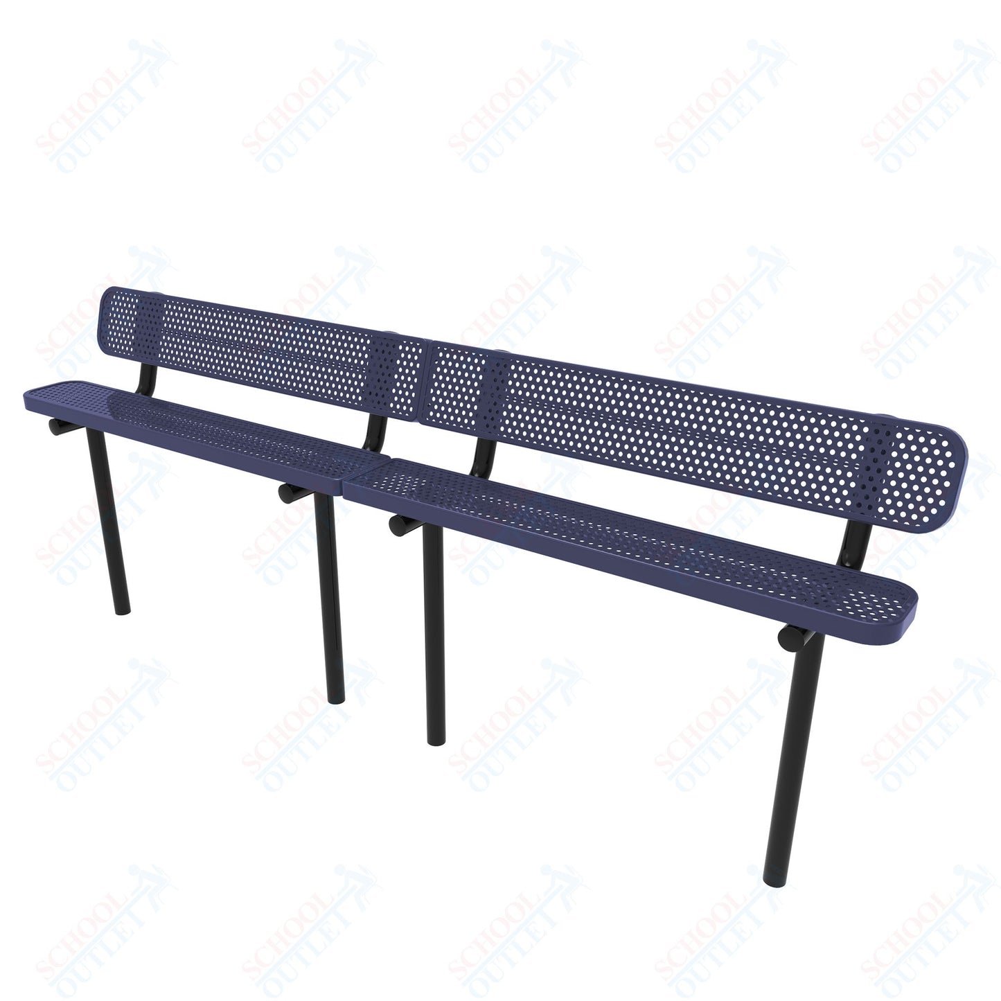MyTcoat - Standard Outdoor Bench with Back - Inground Mount 15' L (MYT-BRT15-19)