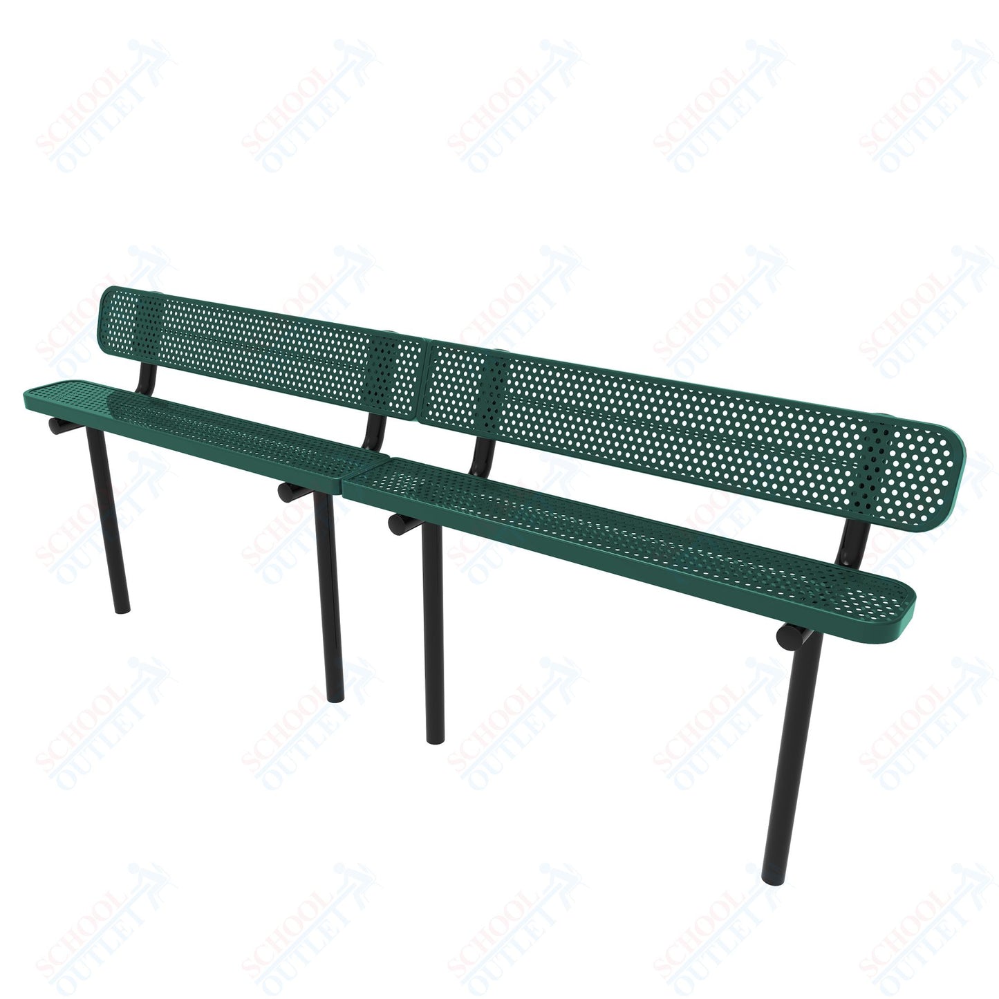 MyTcoat - Standard Outdoor Bench with Back - Inground Mount 15' L (MYT-BRT15-19)