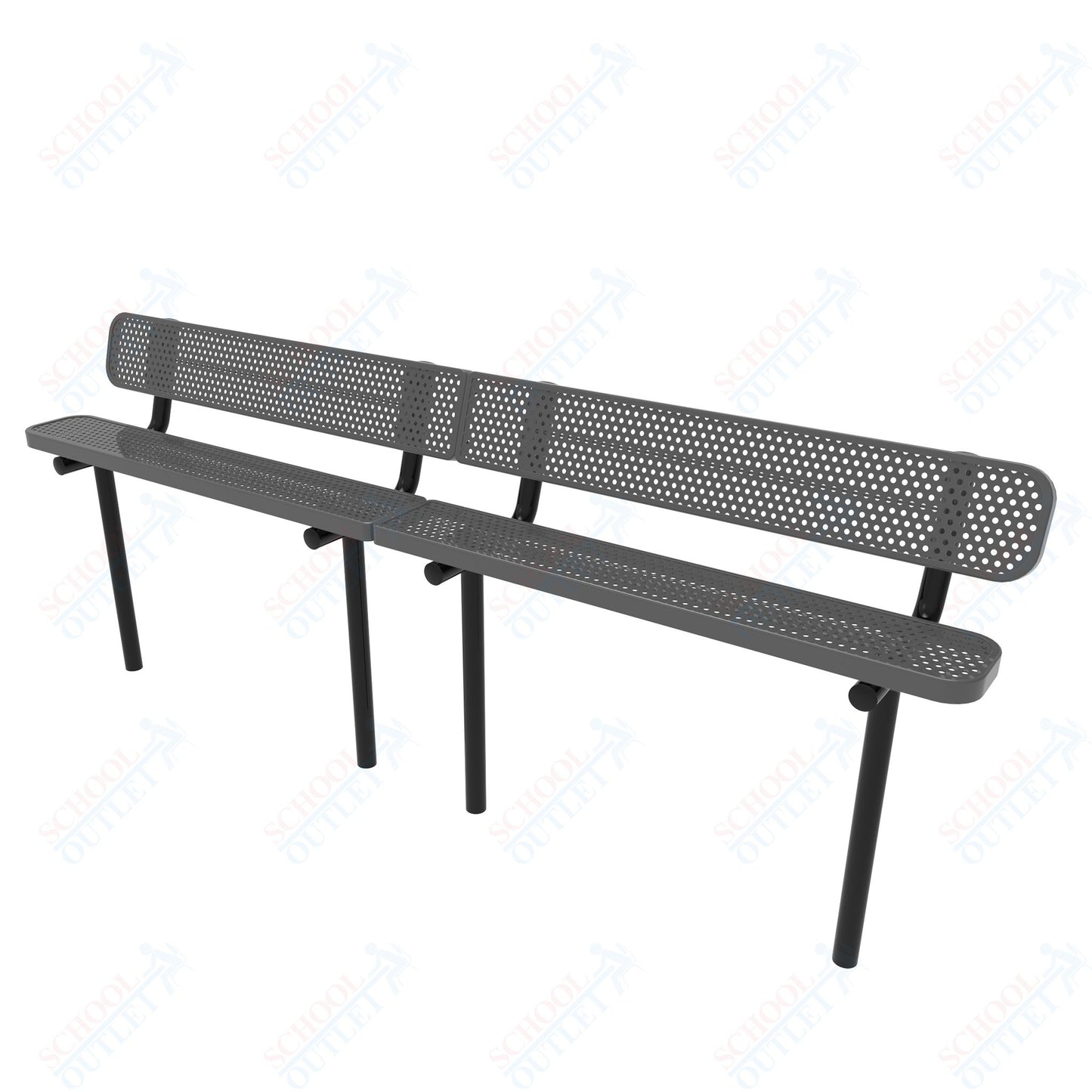 MyTcoat - Standard Outdoor Bench with Back - Inground Mount 15' L (MYT-BRT15-19)
