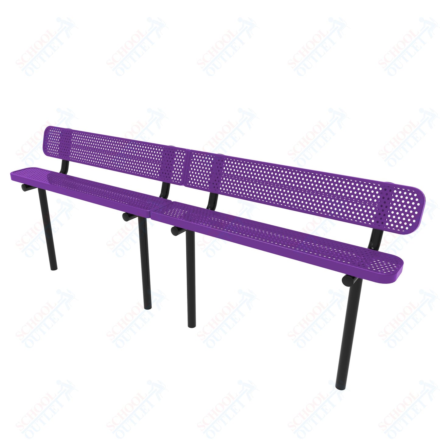 MyTcoat - Standard Outdoor Bench with Back - Inground Mount 15' L (MYT-BRT15-19)
