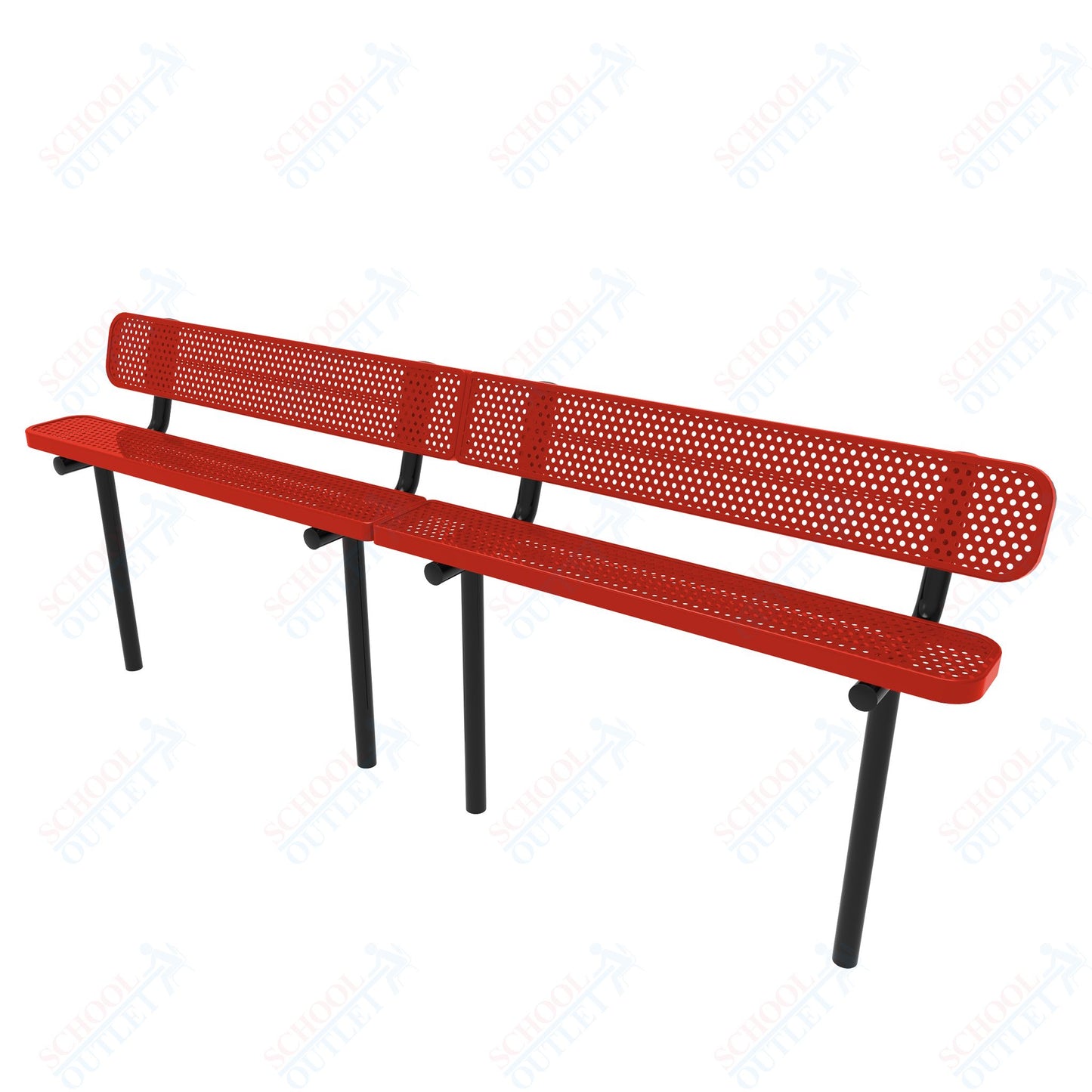MyTcoat - Standard Outdoor Bench with Back - Inground Mount 15' L (MYT-BRT15-19)