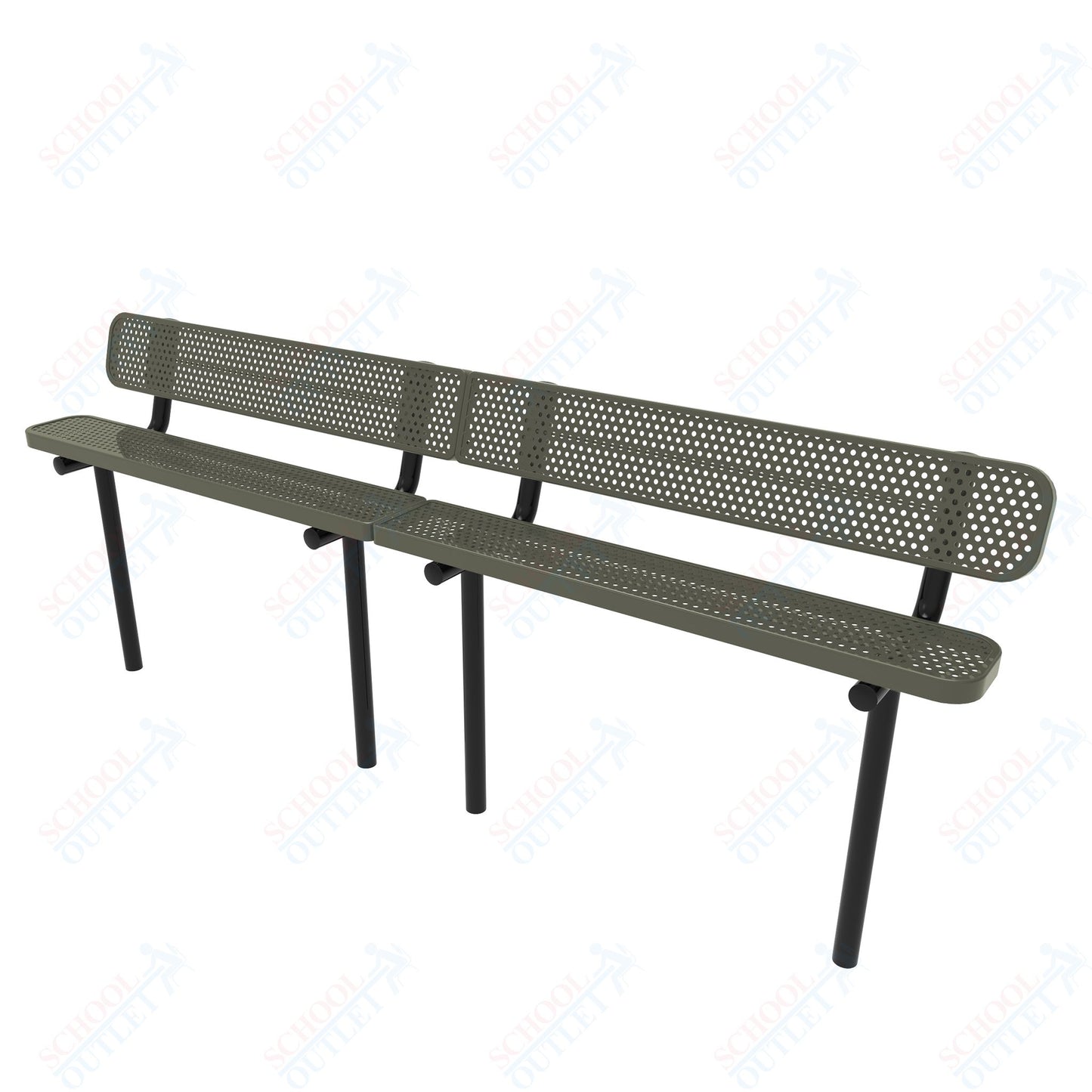 MyTcoat - Standard Outdoor Bench with Back - Inground Mount 15' L (MYT-BRT15-19)