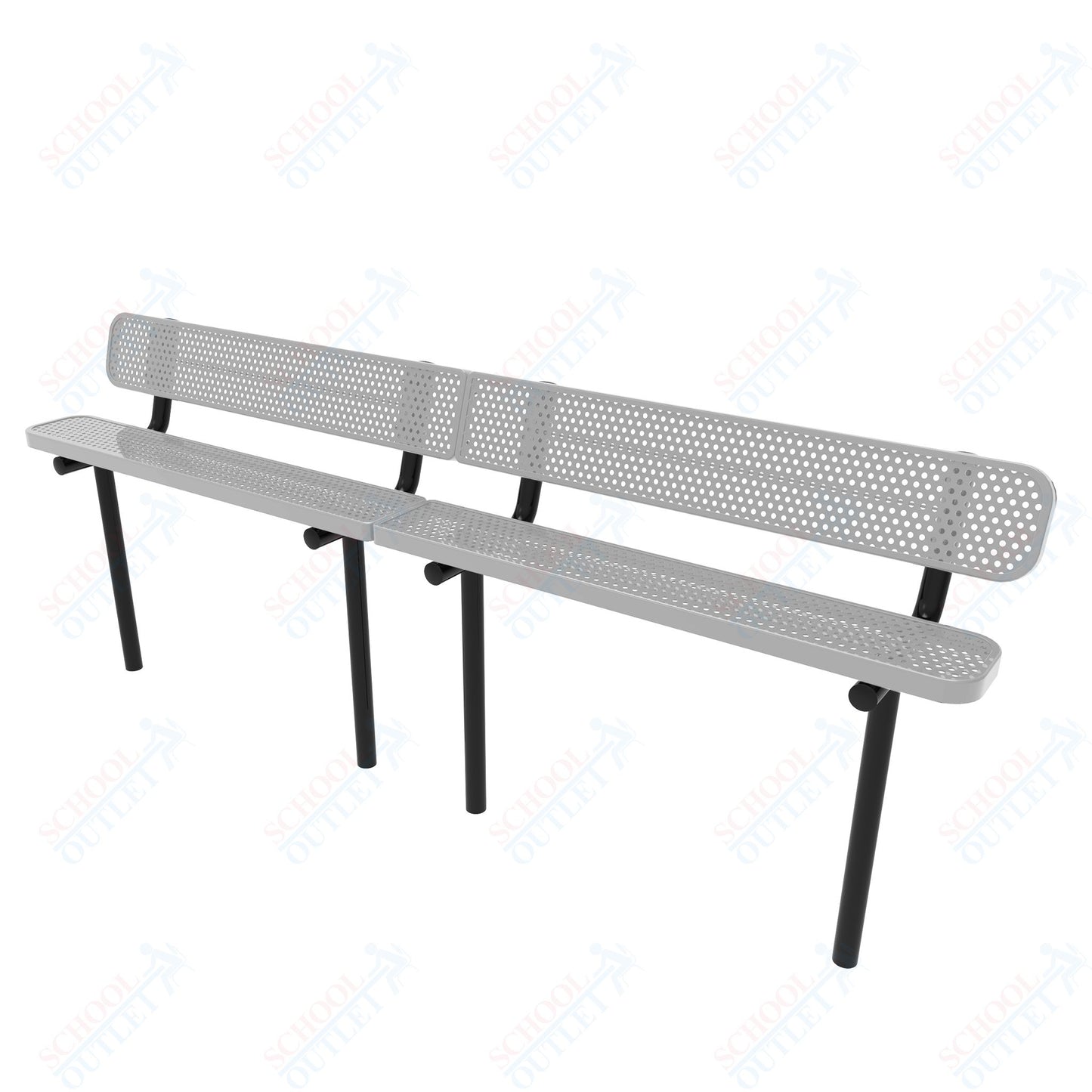 MyTcoat - Standard Outdoor Bench with Back - Inground Mount 15' L (MYT-BRT15-19)