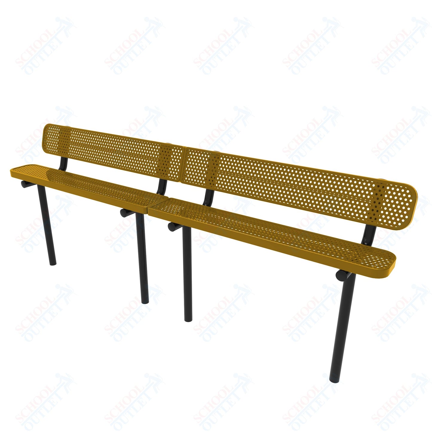 MyTcoat - Standard Outdoor Bench with Back - Inground Mount 15' L (MYT-BRT15-19)