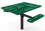 MyTcoat MYT-TSQ46-16-012 46″ Square Pedestal Picnic Table with Inground Mount, 2 Seat and Alternate ADA Accessible (77