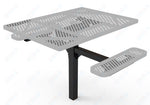 MyTcoat MYT-TSQ46-16-012 46″ Square Pedestal Picnic Table with Inground Mount, 2 Seat and Alternate ADA Accessible (77