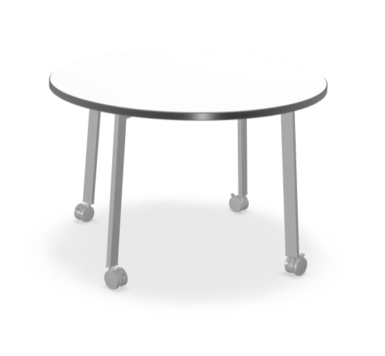 Mooreco Akt Table – 48" Round, Laminate Top, Fixed Height Available in 29"H, 36"H, or 42"H
