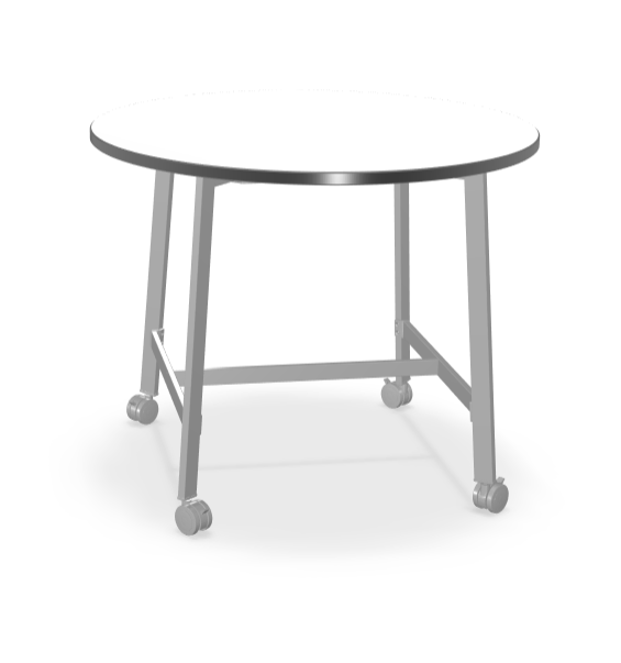Mooreco Akt Table – 48" Round, Laminate Top, Fixed Height Available in 29"H, 36"H, or 42"H