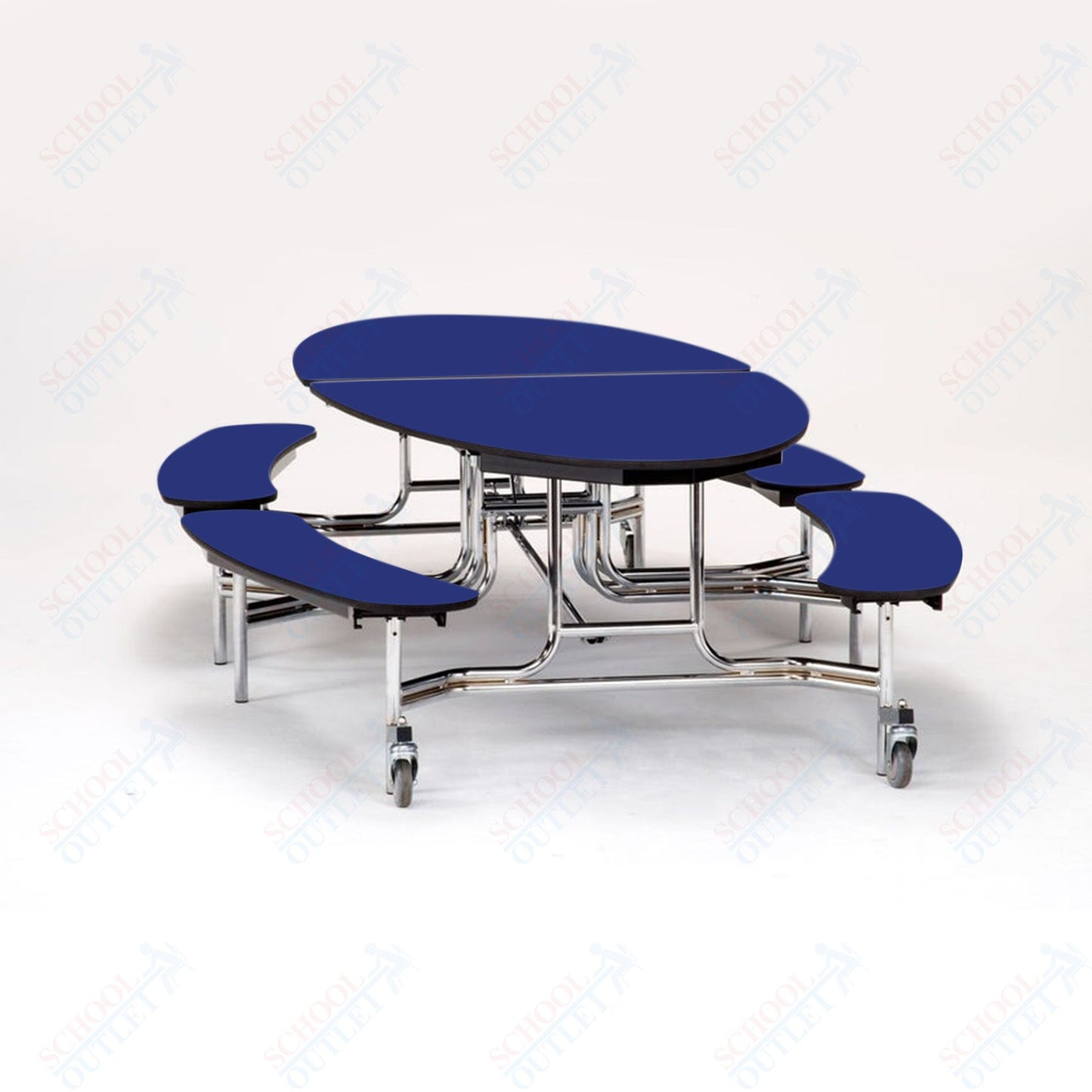 NPS Mobile Cafeteria 10' Elliptical Fixed Bench Unit - Seats 8-12 (National Public Seating NPS-METB)