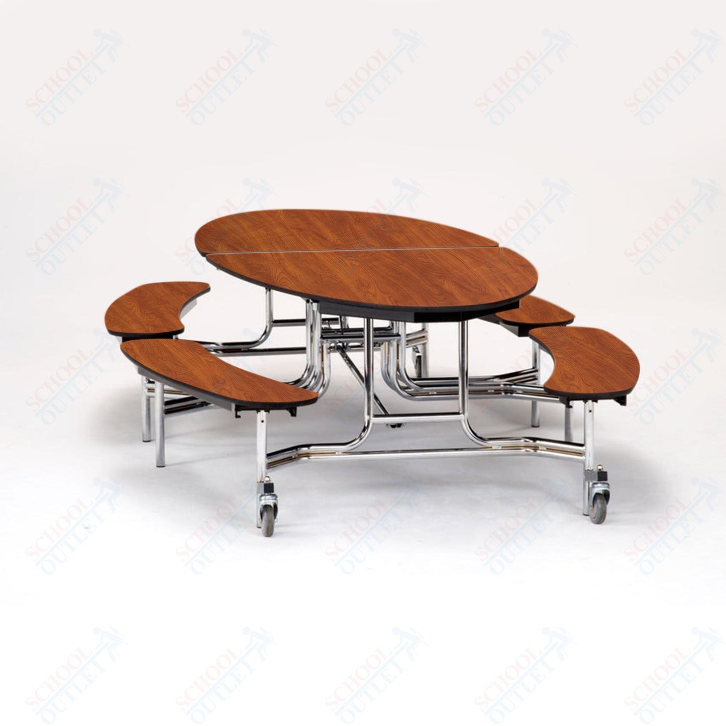NPS Mobile Cafeteria 10' Elliptical Fixed Bench Unit - Seats 8-12 (National Public Seating NPS-METB)