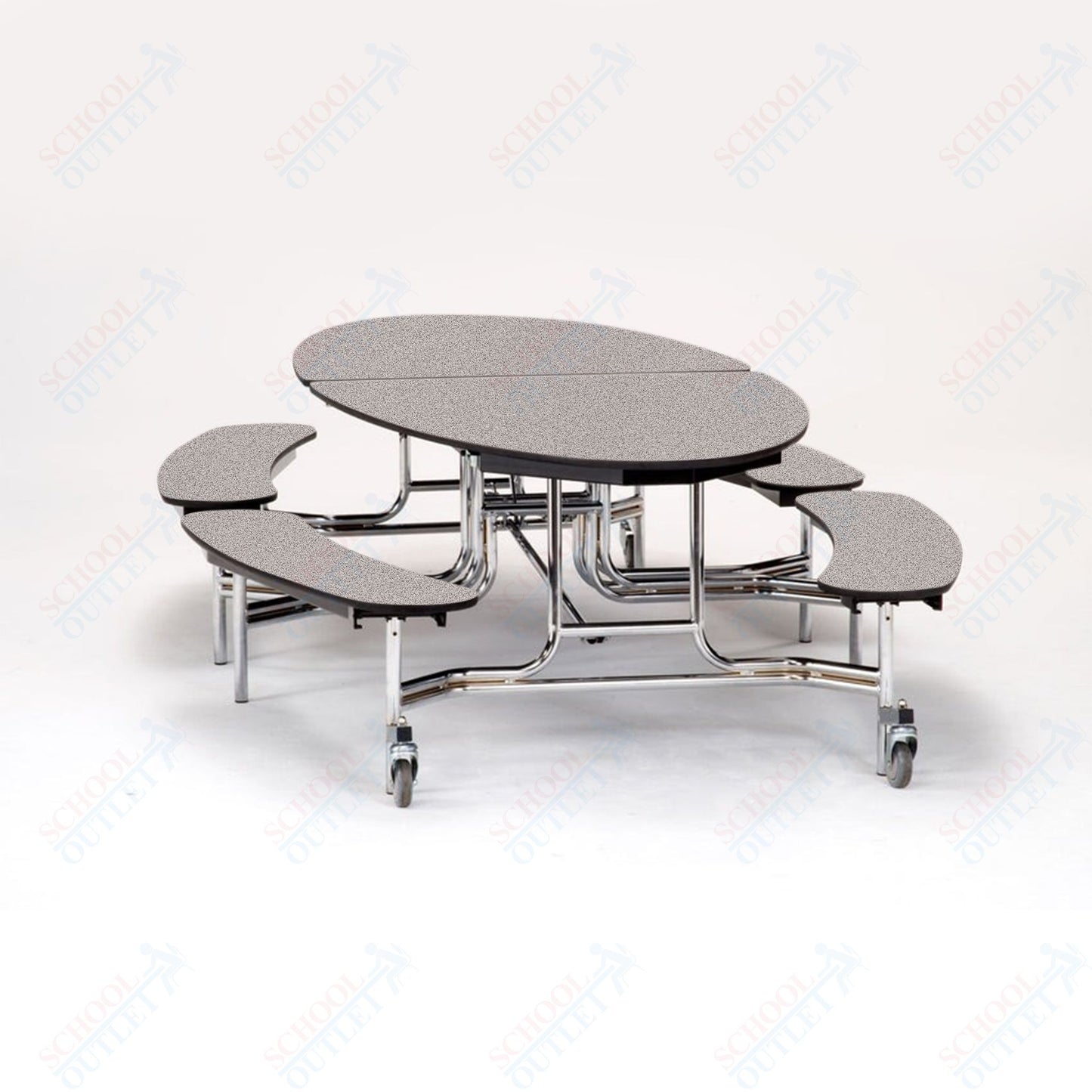NPS Mobile Cafeteria 10' Elliptical Fixed Bench Unit - Seats 8-12 (National Public Seating NPS-METB)