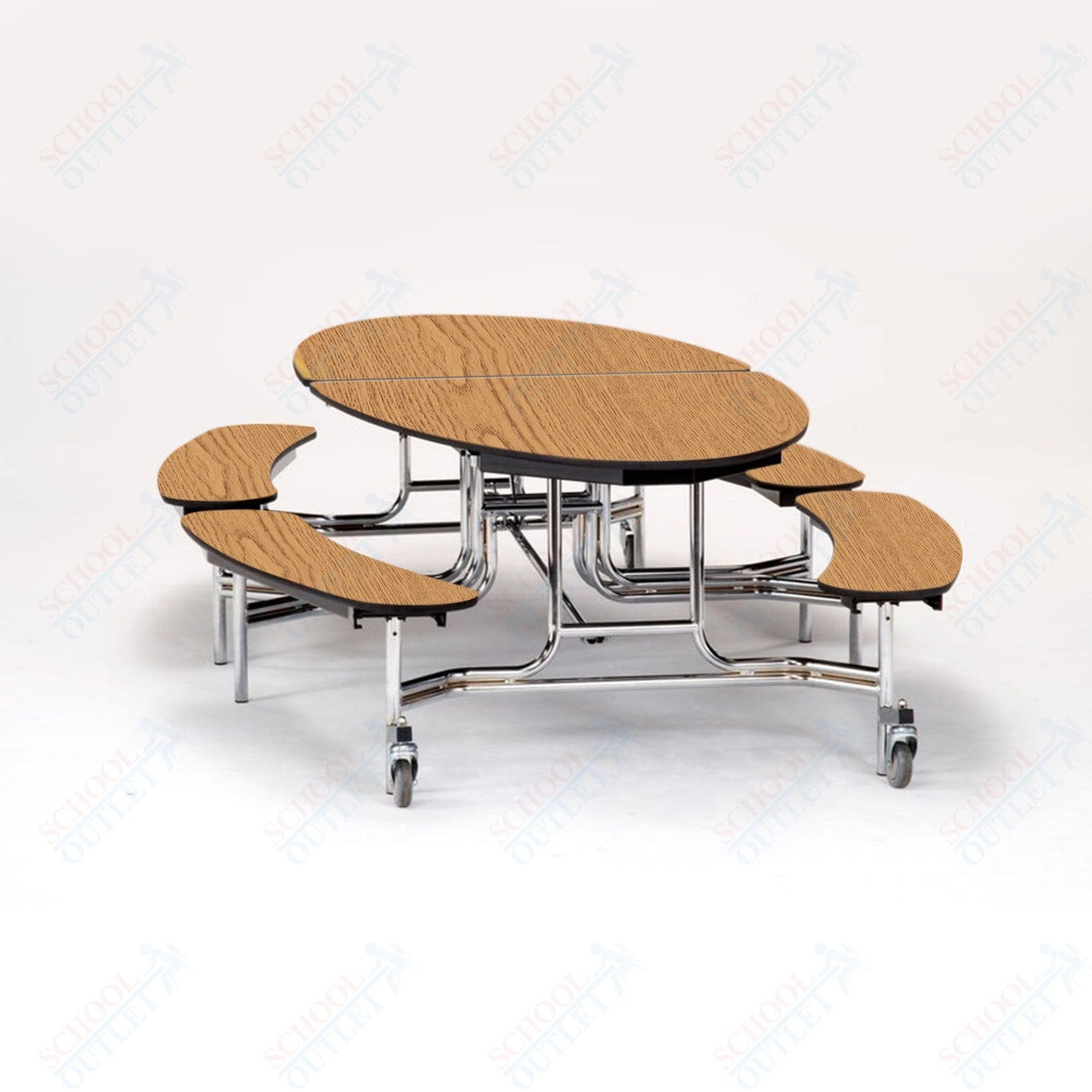 NPS Mobile Cafeteria 10' Elliptical Fixed Bench Unit - Seats 8-12 (National Public Seating NPS-METB)