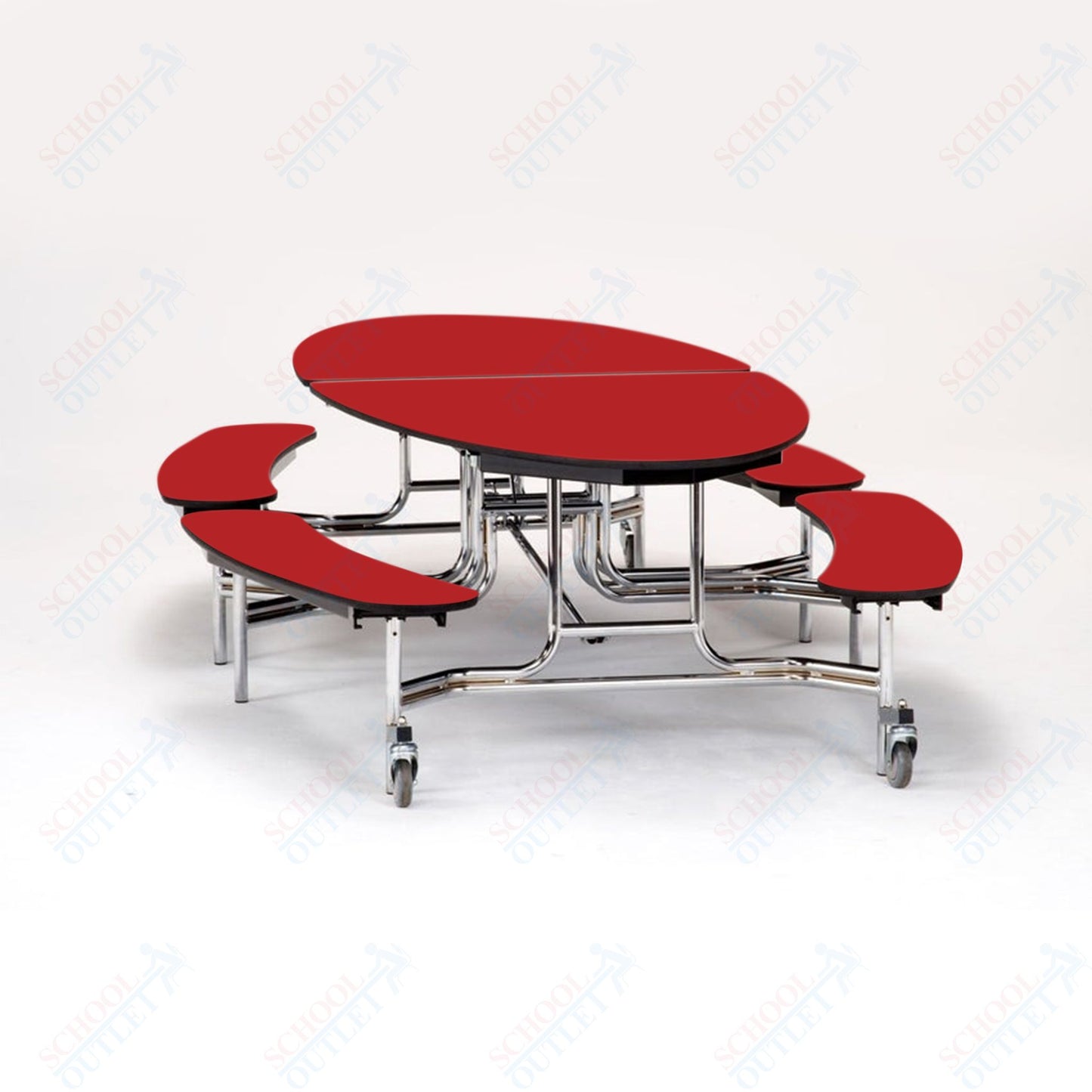 NPS Mobile Cafeteria 10' Elliptical Fixed Bench Unit - Seats 8-12 (National Public Seating NPS-METB)