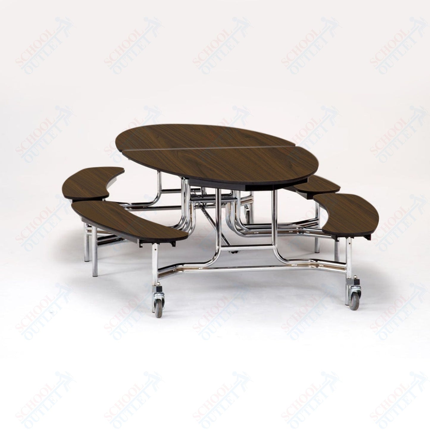 NPS Mobile Cafeteria 10' Elliptical Fixed Bench Unit - Seats 8-12 (National Public Seating NPS-METB)