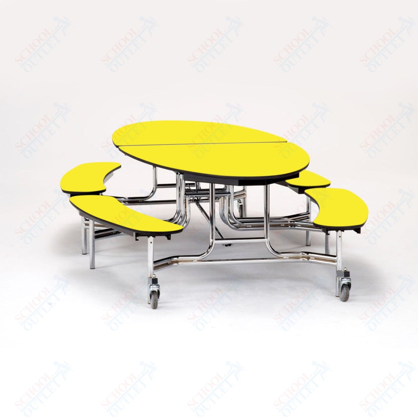 NPS Mobile Cafeteria 10' Elliptical Fixed Bench Unit - Seats 8-12 (National Public Seating NPS-METB)