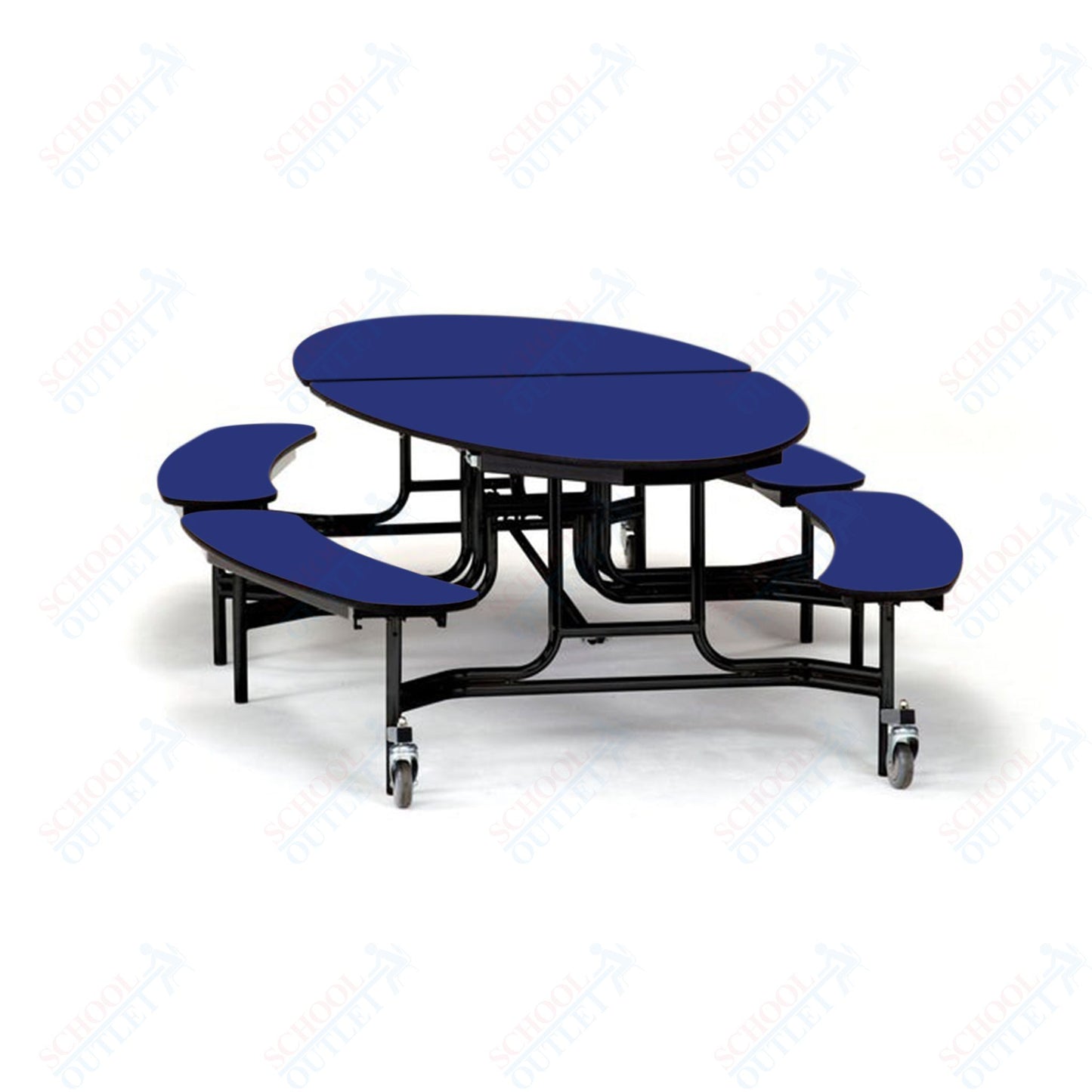 NPS Mobile Cafeteria 10' Elliptical Fixed Bench Unit - Seats 8-12 (National Public Seating NPS-METB)