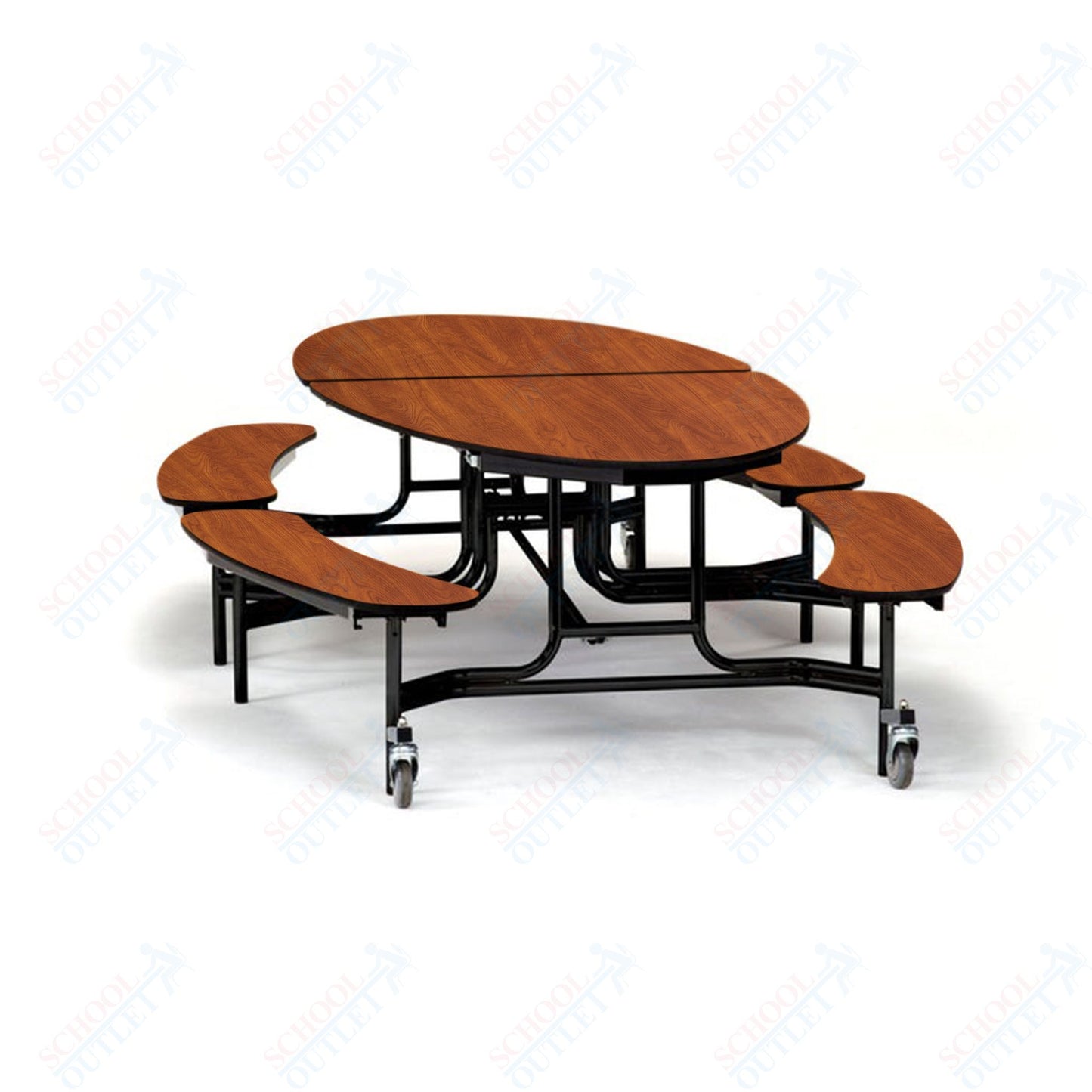NPS Mobile Cafeteria 10' Elliptical Fixed Bench Unit - Seats 8-12 (National Public Seating NPS-METB)