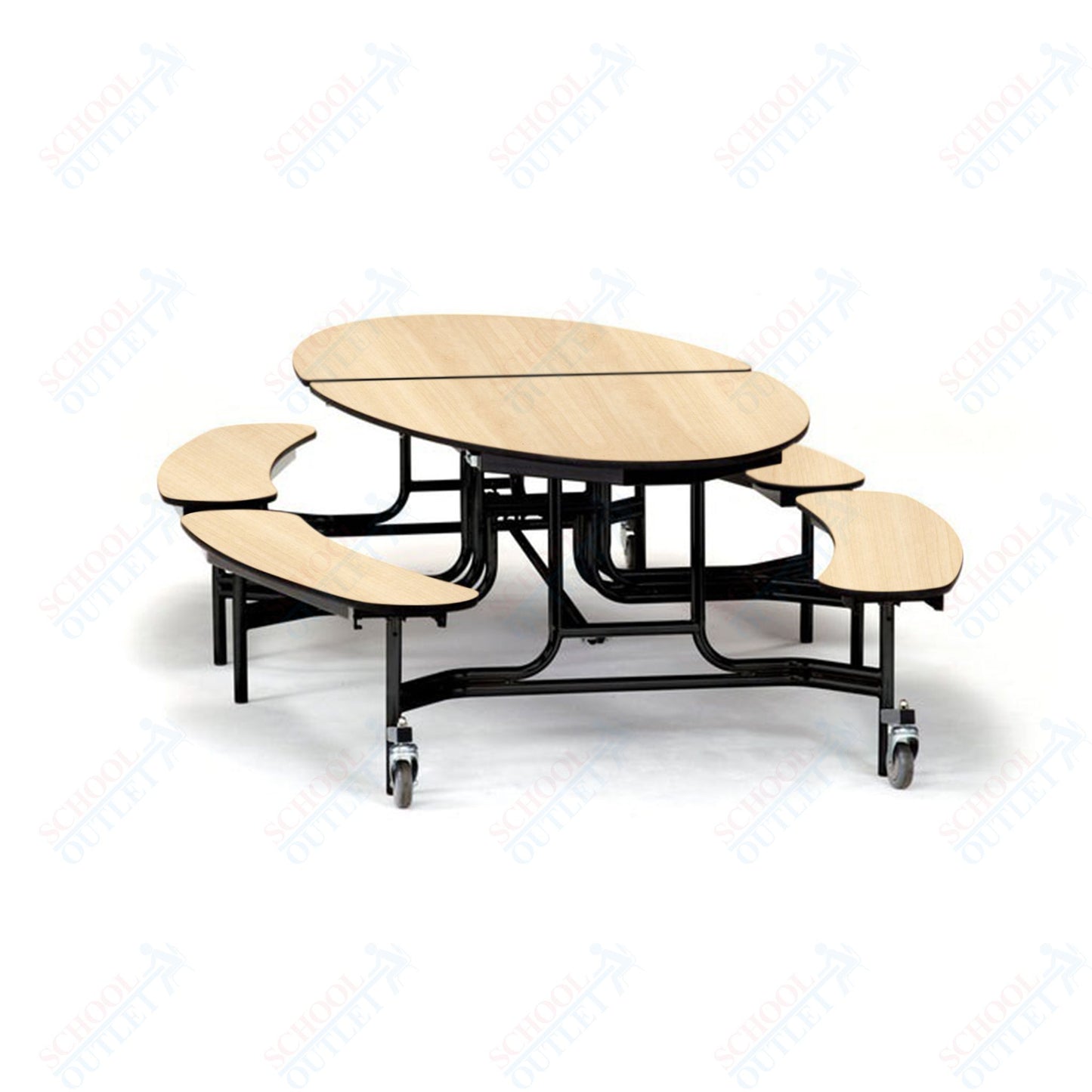 NPS Mobile Cafeteria 10' Elliptical Fixed Bench Unit - Seats 8-12 (National Public Seating NPS-METB)