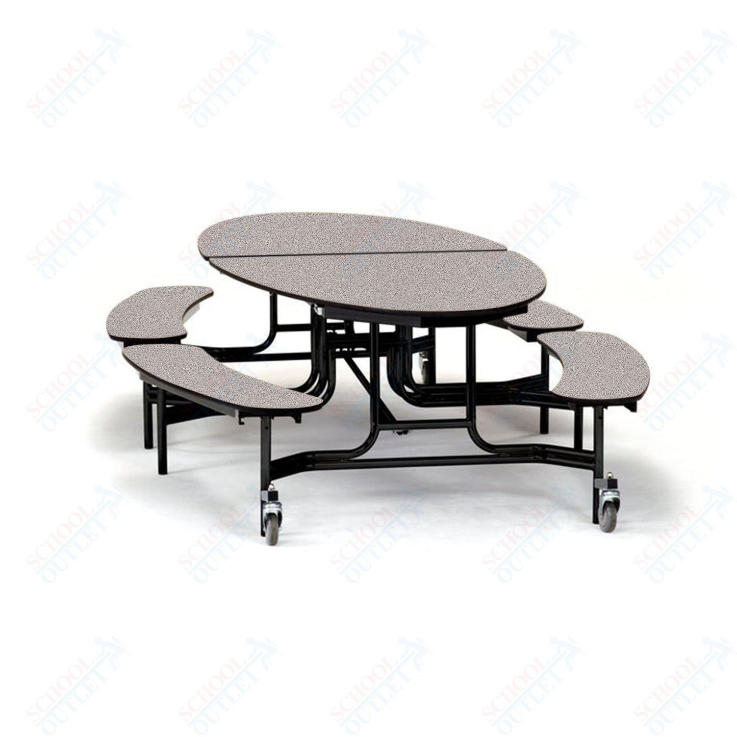 NPS Mobile Cafeteria 10' Elliptical Fixed Bench Unit - Seats 8-12 (National Public Seating NPS-METB)