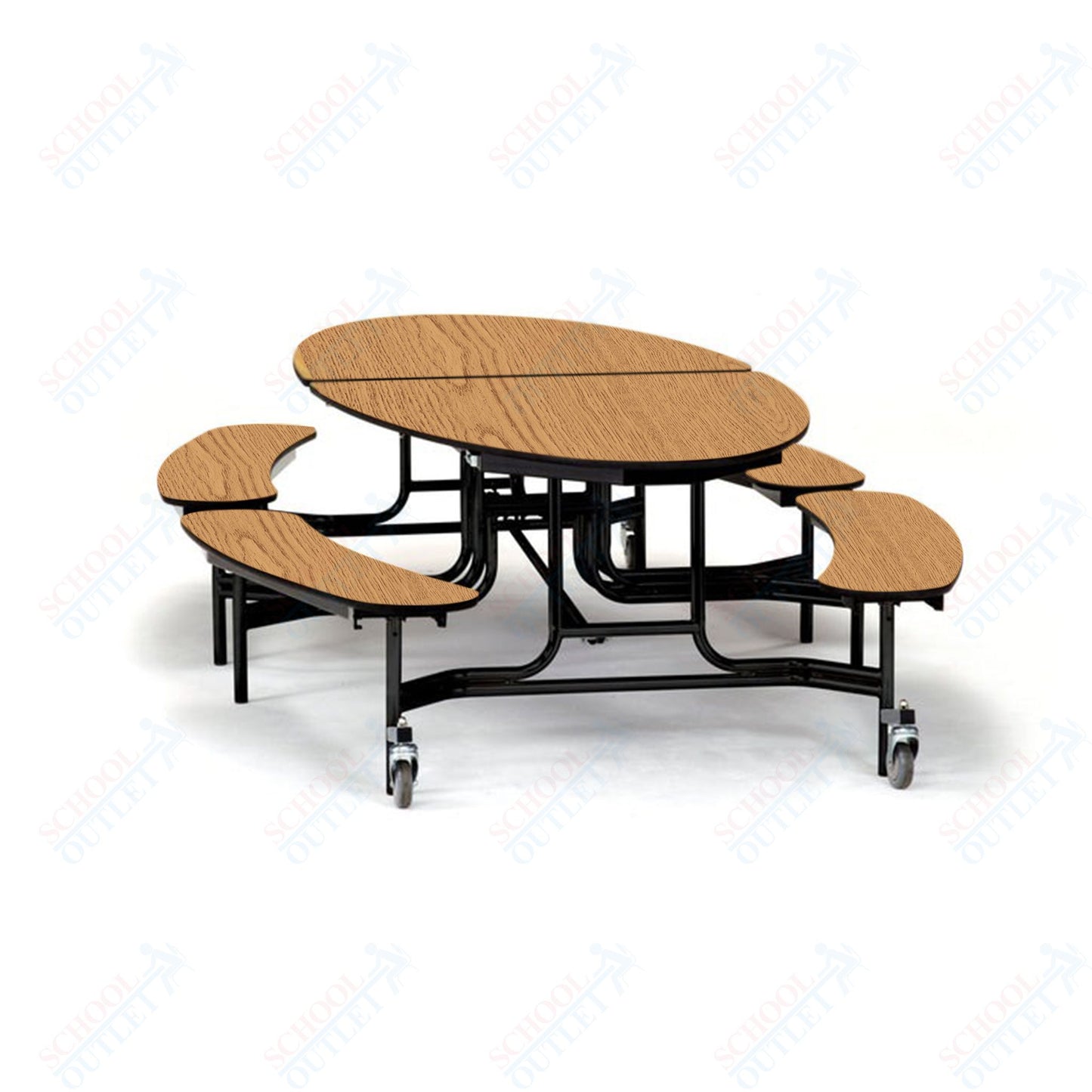 NPS Mobile Cafeteria 10' Elliptical Fixed Bench Unit - Seats 8-12 (National Public Seating NPS-METB)