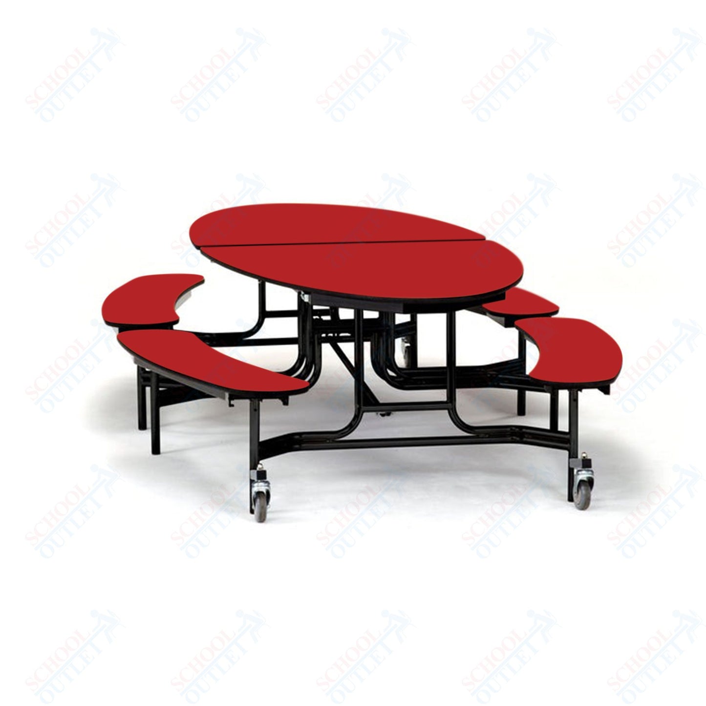 NPS Mobile Cafeteria 10' Elliptical Fixed Bench Unit - Seats 8-12 (National Public Seating NPS-METB)