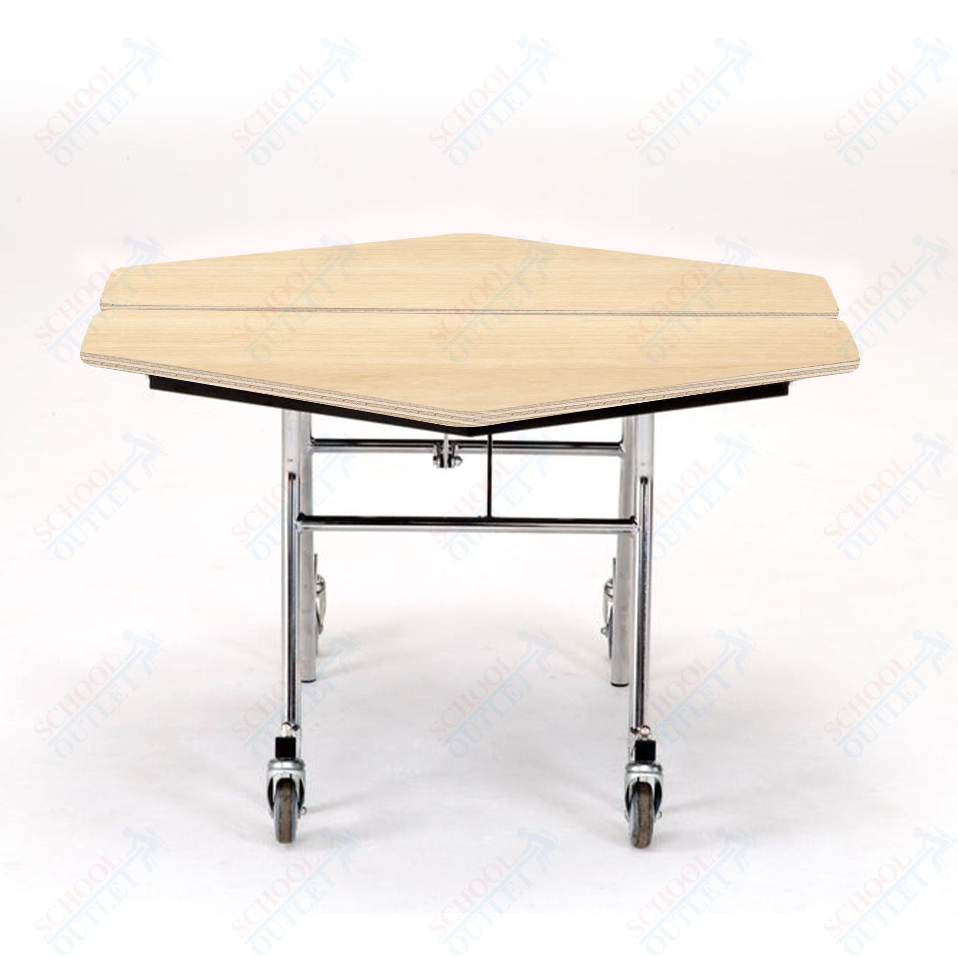 NPS Mobile Cafeteria Hexagon Table Shape Unit - 48" W x 48" L (National Public Seating NPS - MT48H) - SchoolOutlet