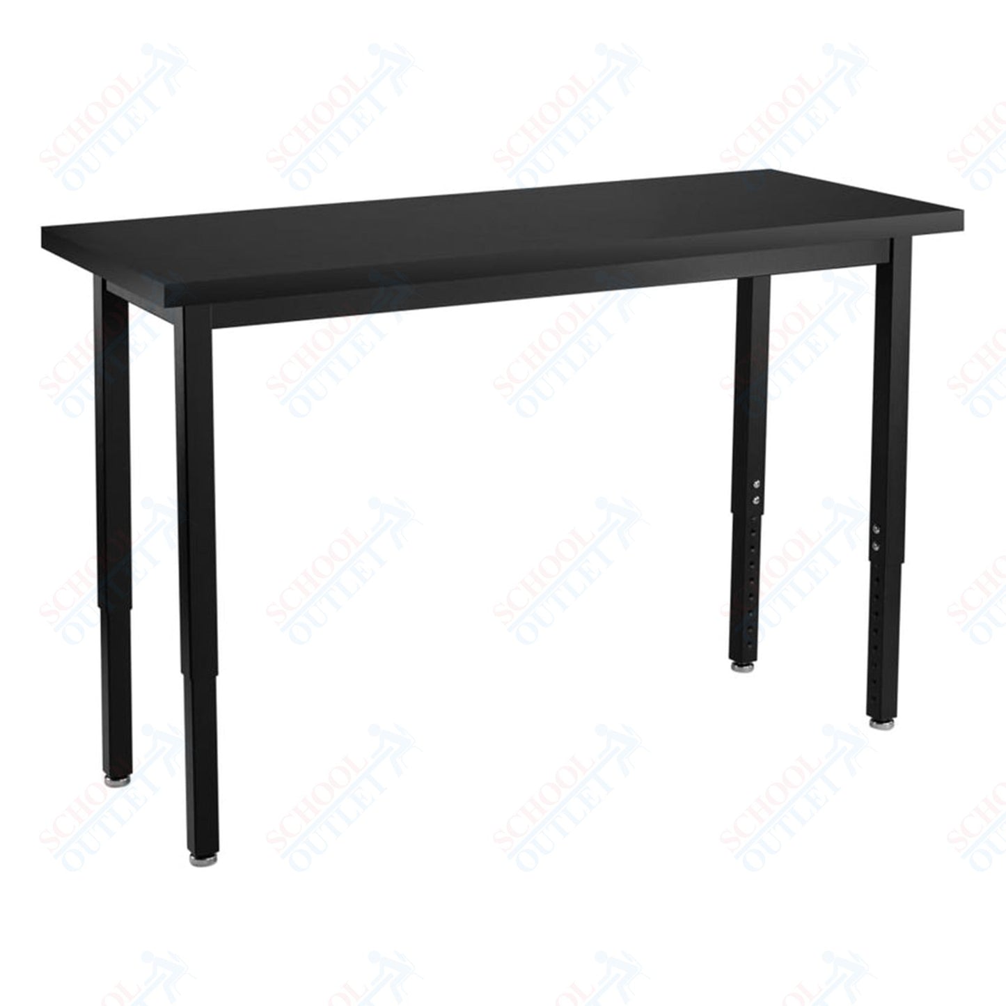 NPS Height Adjustable Science Lab Table, 18" X 42", Steel Legs (National Public Seating NPS-SLTX-1842)