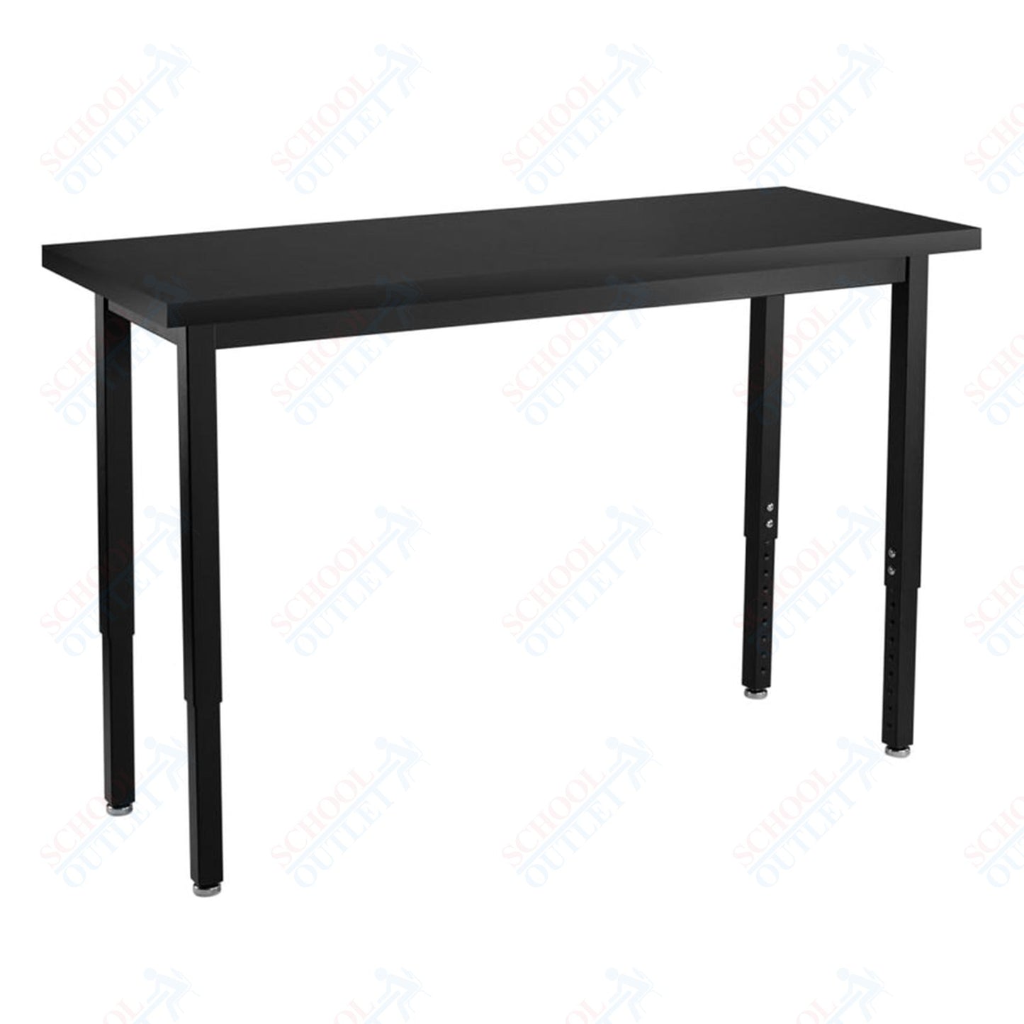 NPS Height Adjustable Science Lab Table, 18" X 54", Steel Legs (National Public Seating NPS-SLTX-1854)