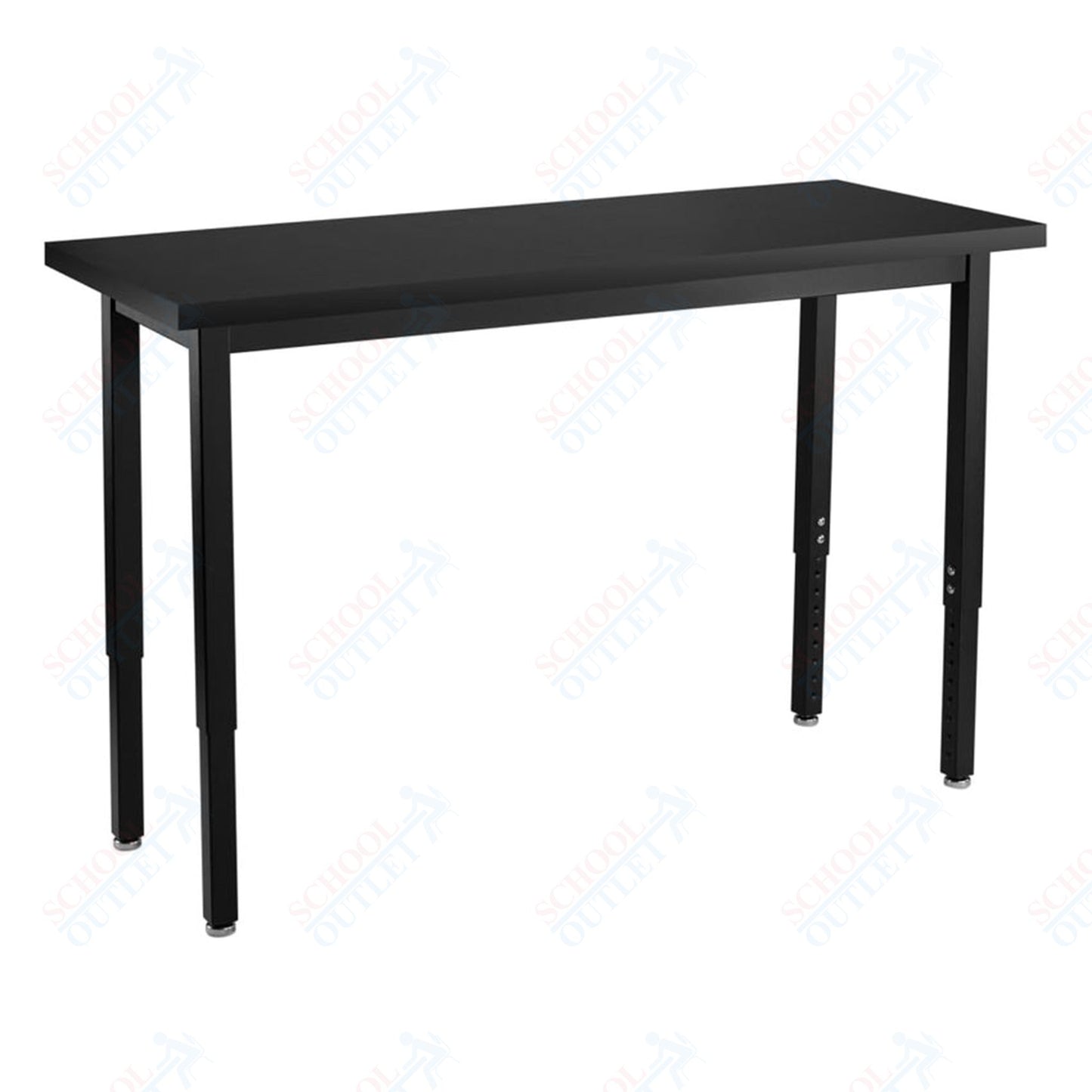 NPS Height Adjustable Science Lab Table, 18" X 54", Steel Legs (National Public Seating NPS-SLTX-1854)