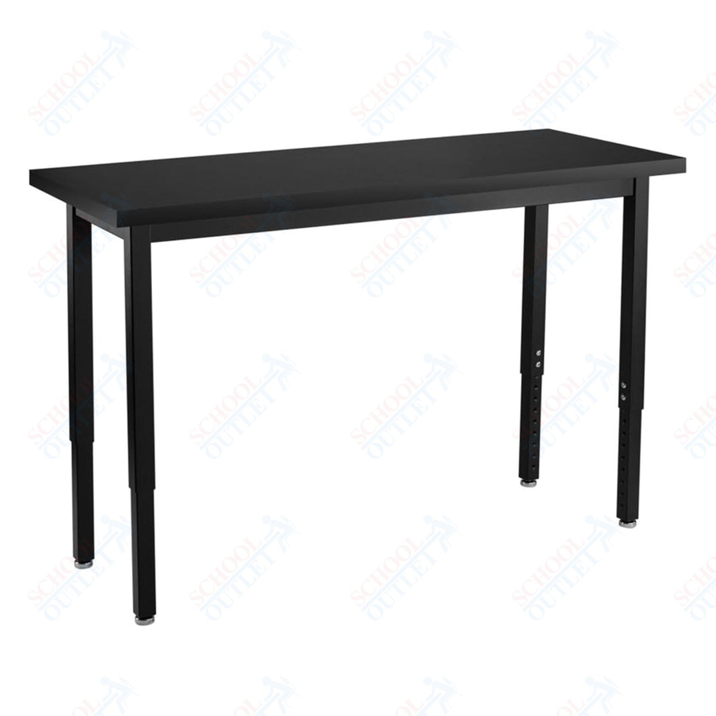 NPS Height Adjustable Science Lab Table, 18" X 60", Steel Legs (National Public Seating NPS-SLTX-1860)