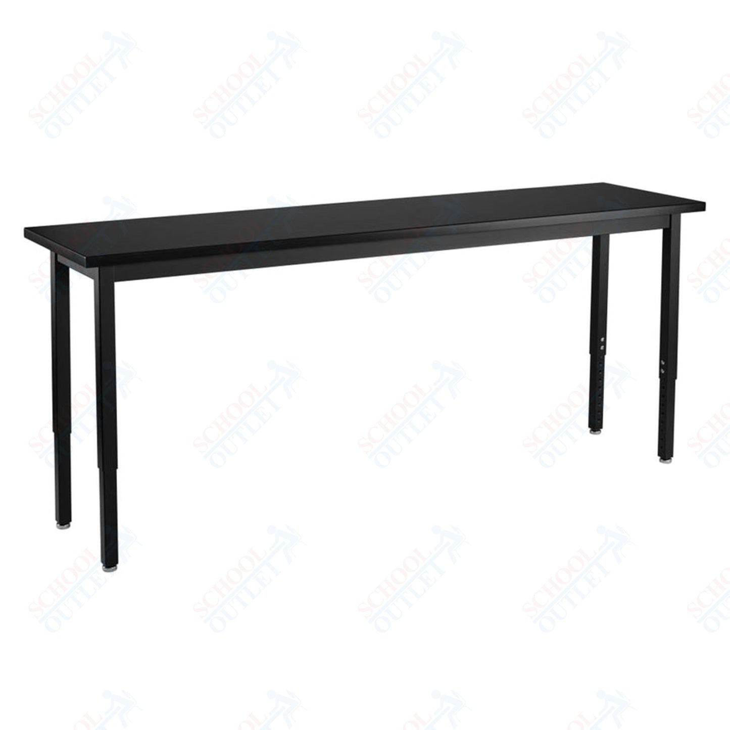 NPS Height Adjustable Science Lab Table, 18" X 72", Steel Legs (National Public Seating NPS-SLTX-1872)