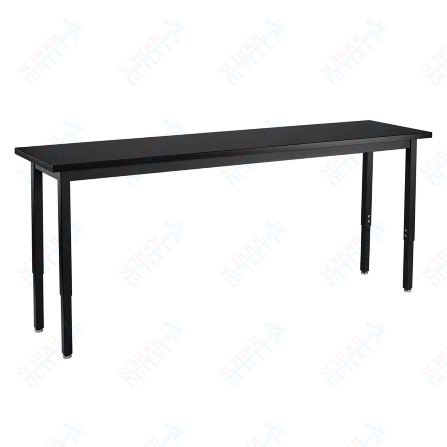 NPS Height Adjustable Science Lab Table, 18" X 72", Steel Legs (National Public Seating NPS-SLTX-1872)